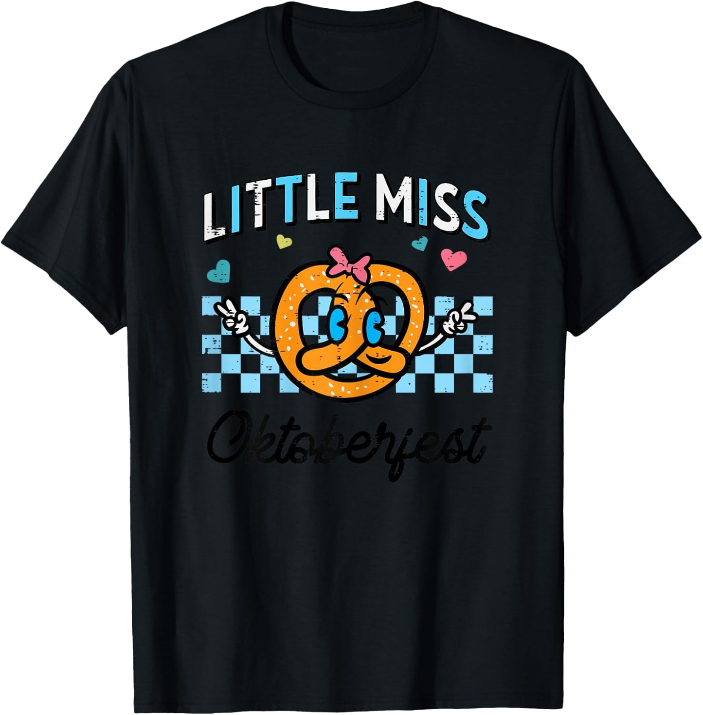 Little Miss Oktoberfest Pretzel German Toddler Girls Kids T-Shirt - T-Shirt | Black