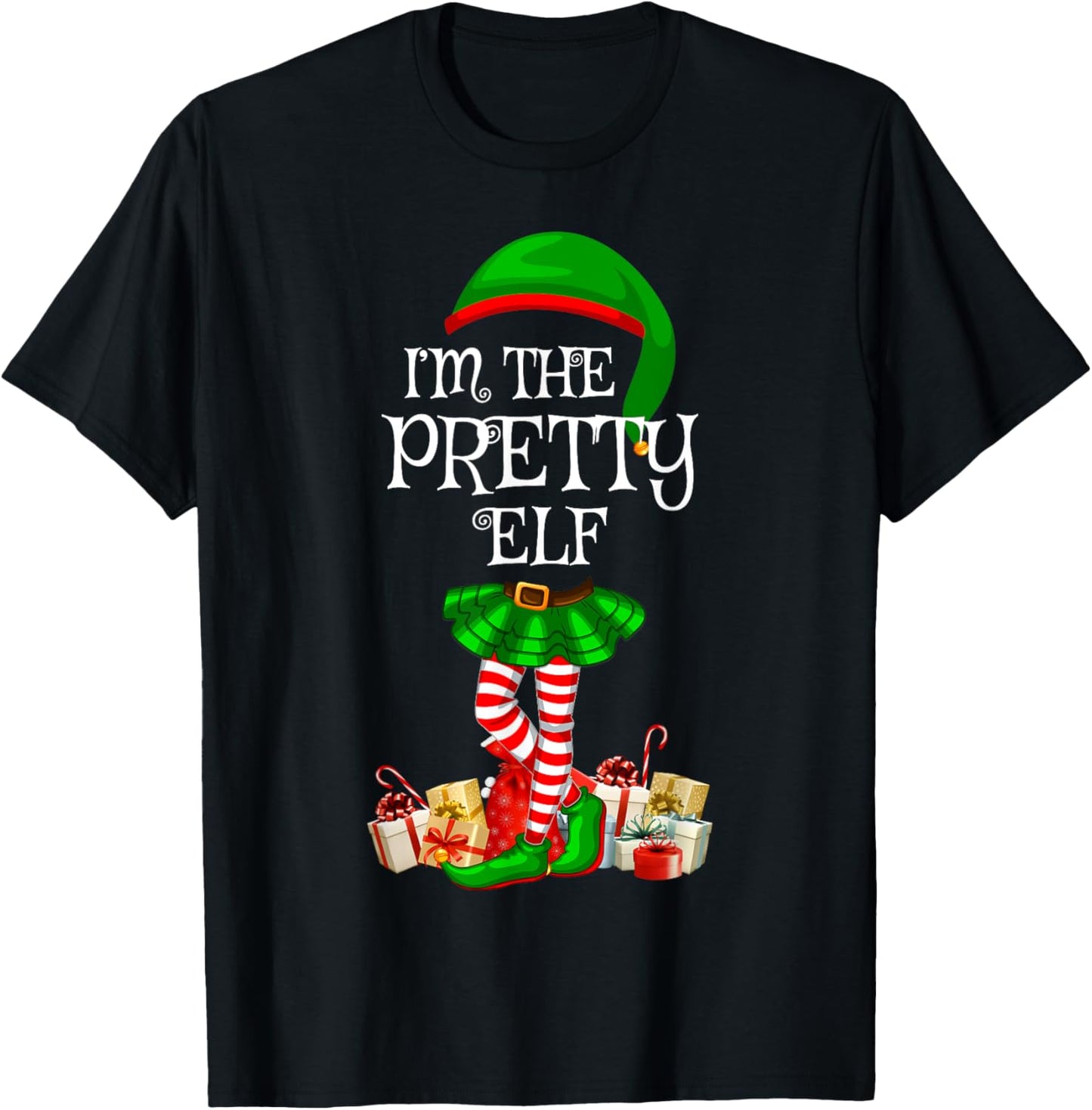 Matching Family Group I'm The Pretty Elf Christmas T-Shirt - T-Shirt | Black