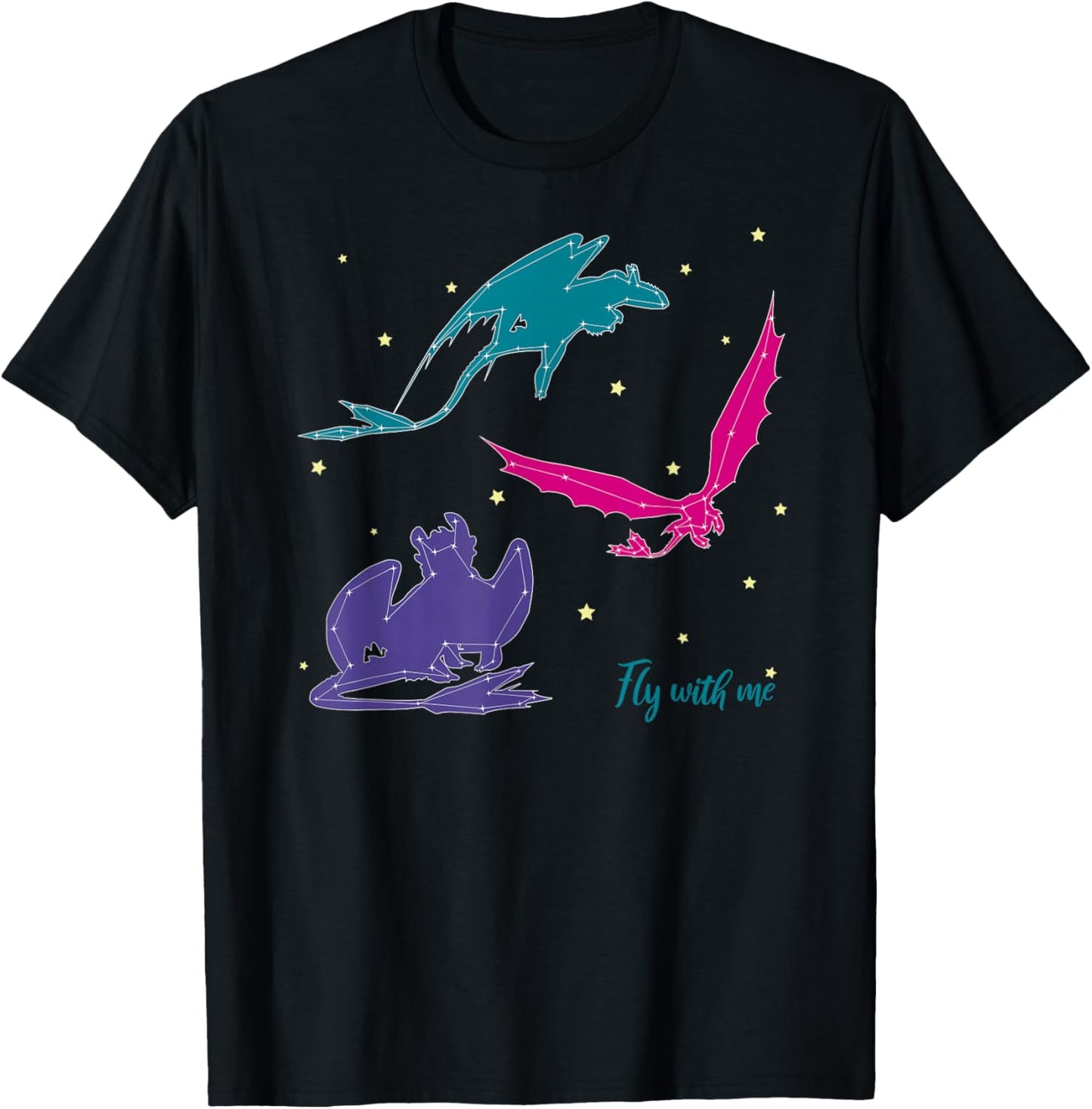 DreamWorks How to Train Your Dragon 3 Fly With Me T-Shirt - T-Shirt | Black
