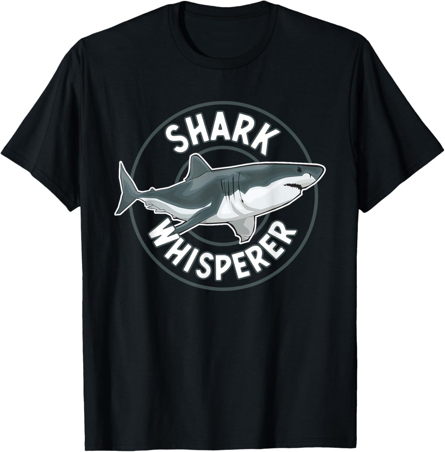 Shark Whisperer Apparel Great White Shark - Funny Shark T-Shirt - T-Shirt | Black
