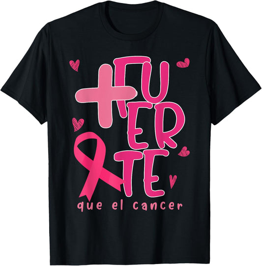 Cute Breast Cancer Support Espanol We Wear Pink Spanish T-Shirt - T-Shirt | Black