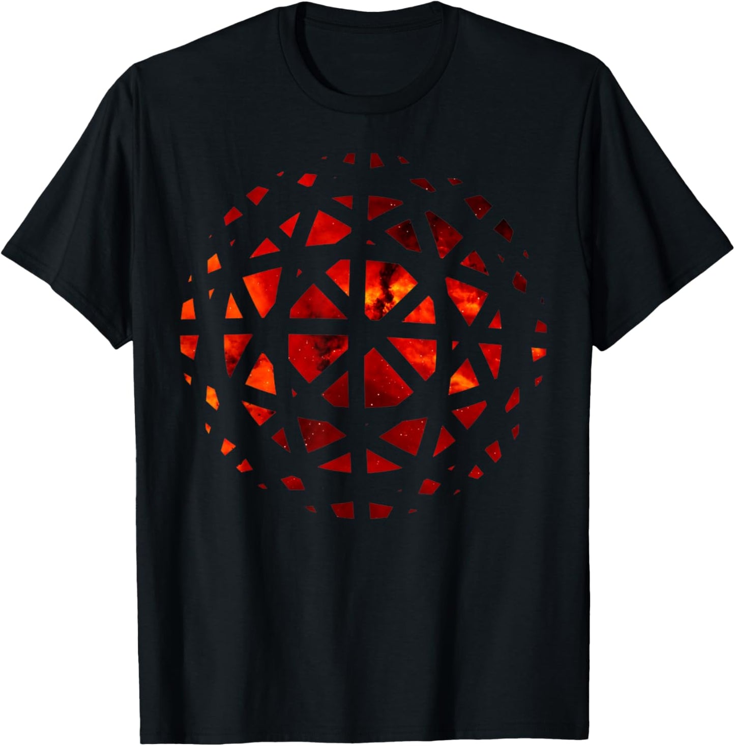 Fire Inside Passion Power Mandala Geometry Red Orange Flames T-Shirt - T-Shirt | Black
