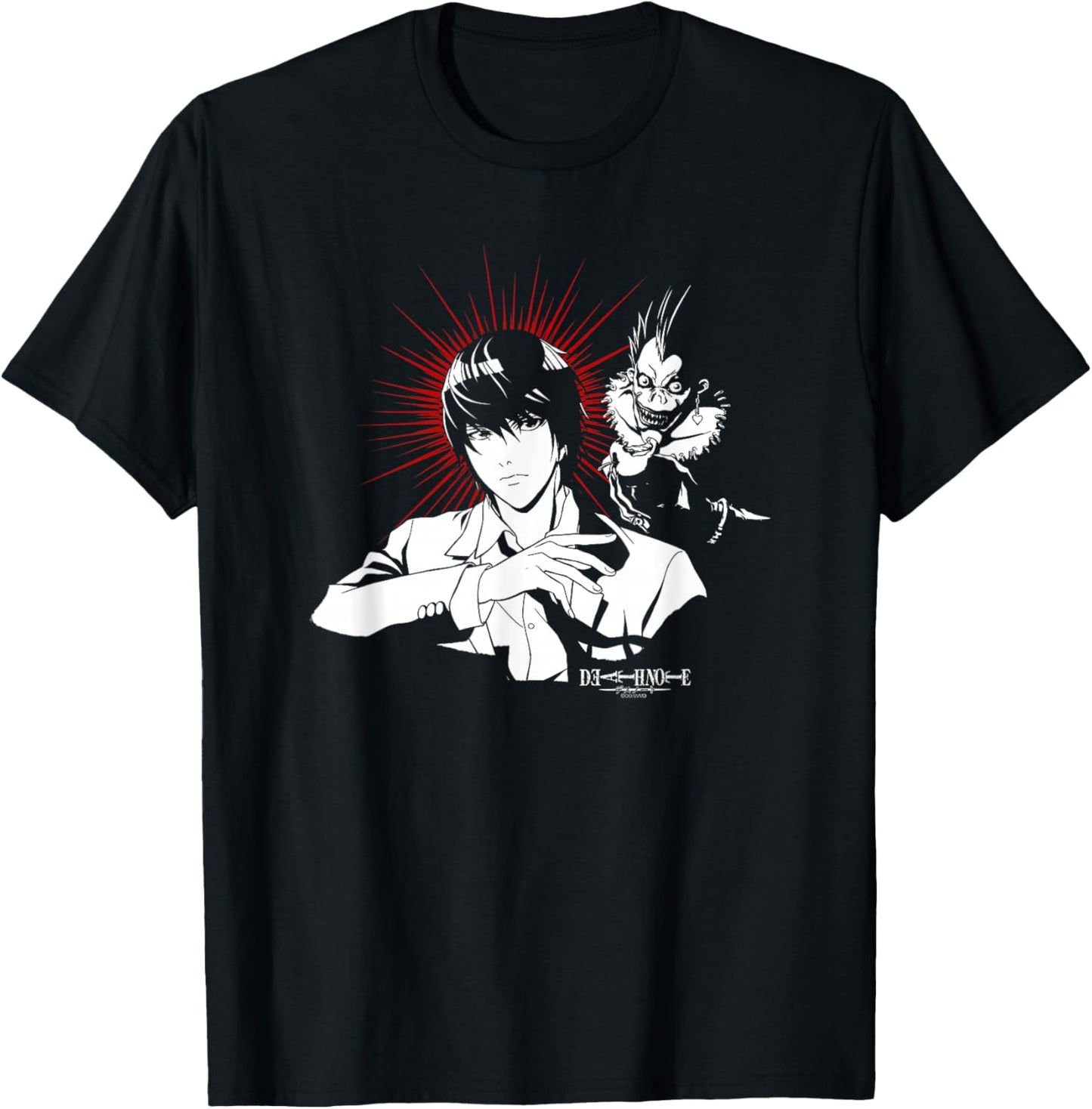 Death Note Ryuk and Light with Halo Anime T-Shirt - T-Shirt | Black