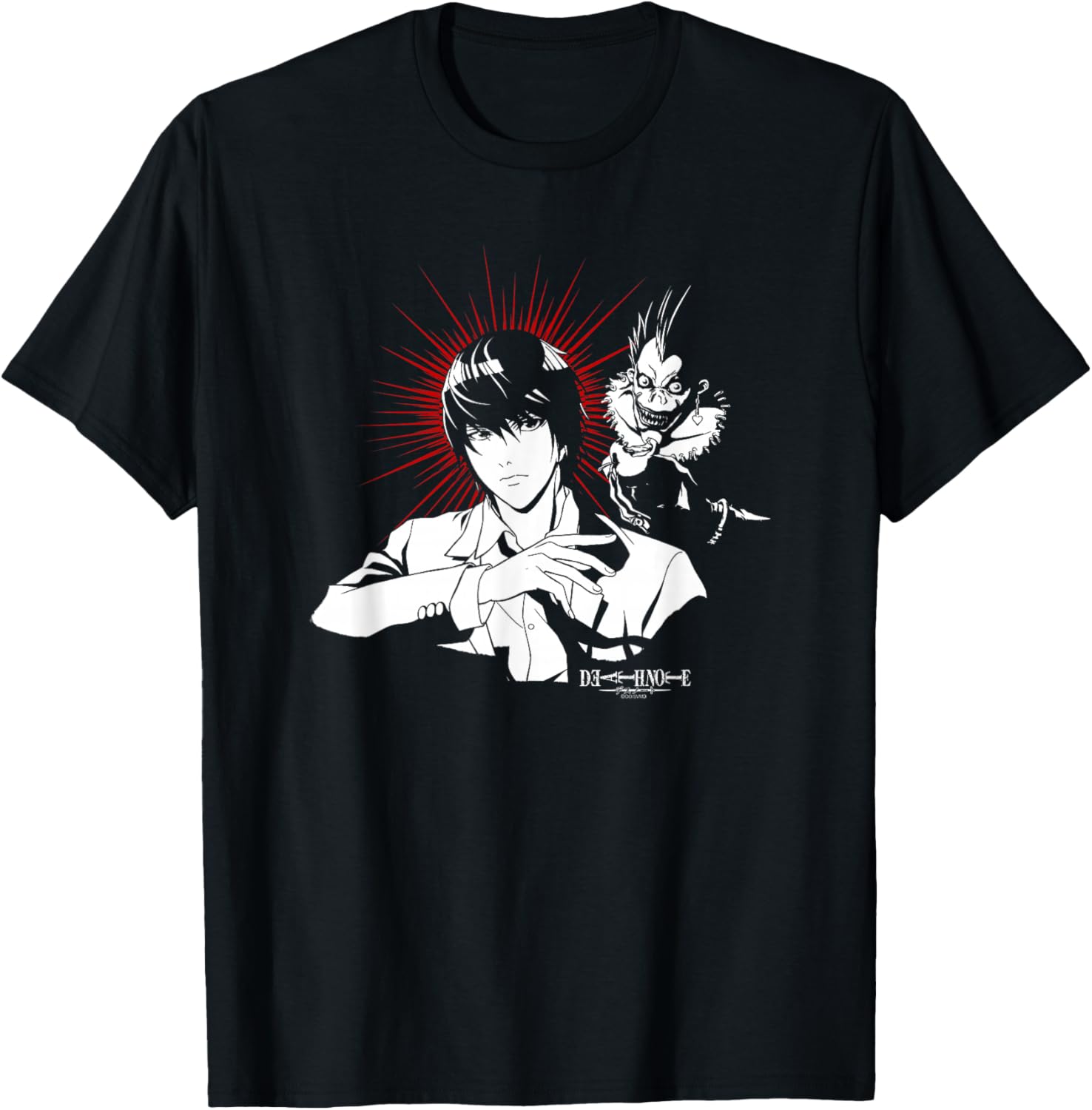 Death Note Ryuk and Light with Halo Anime T-Shirt - T-Shirt | Black
