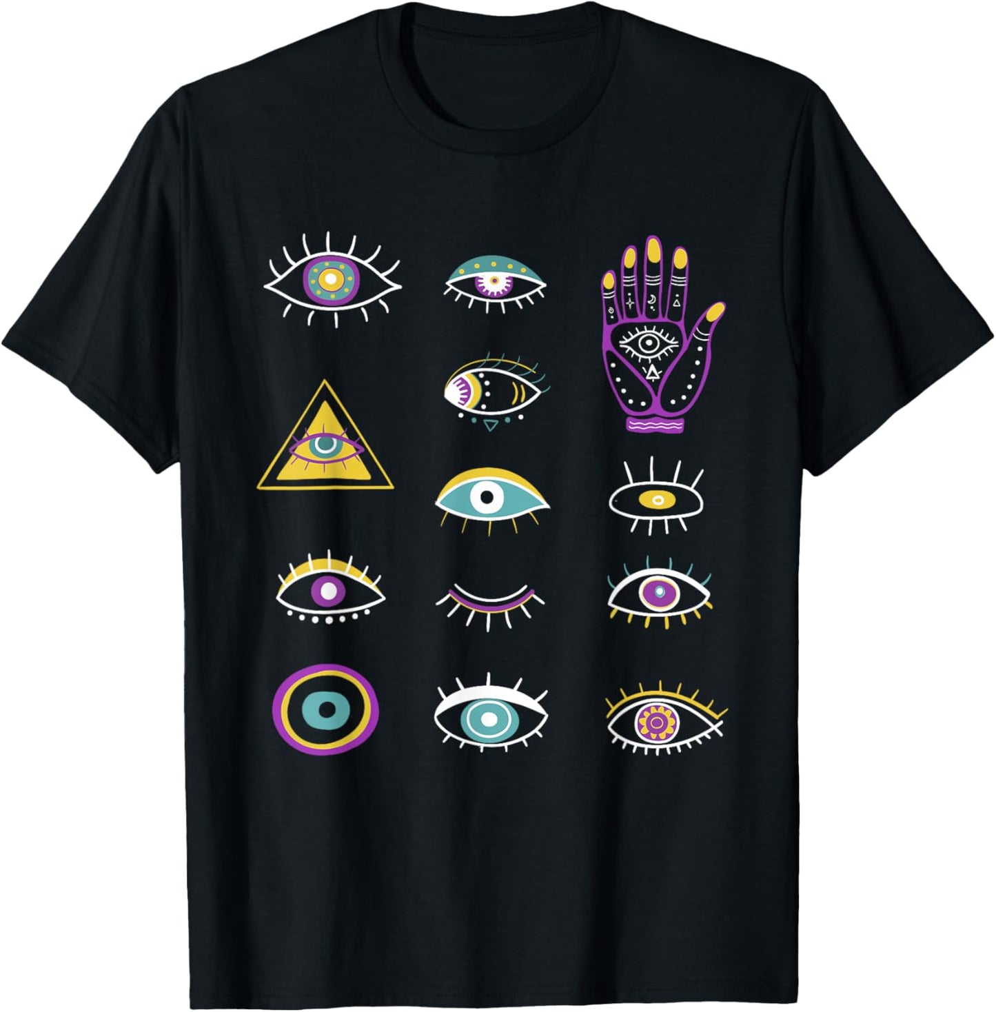 Evil Eye Curse Protection Seeing Eyes Evil Eye Nazar Mati T-Shirt - T-Shirt | Black