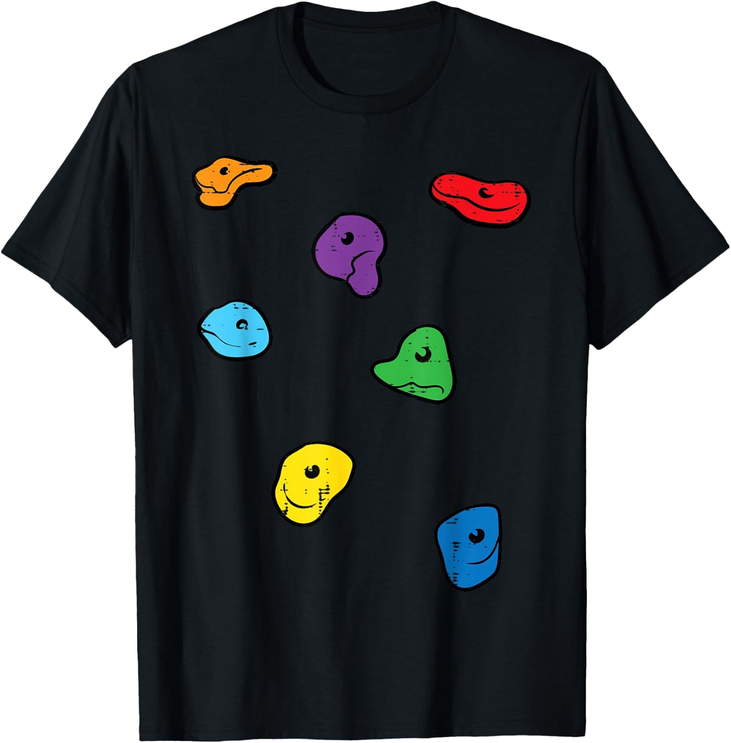Climbing Holds Wall Rock Climber Bouldering Women Men Kids T-Shirt - T-Shirt | Black
