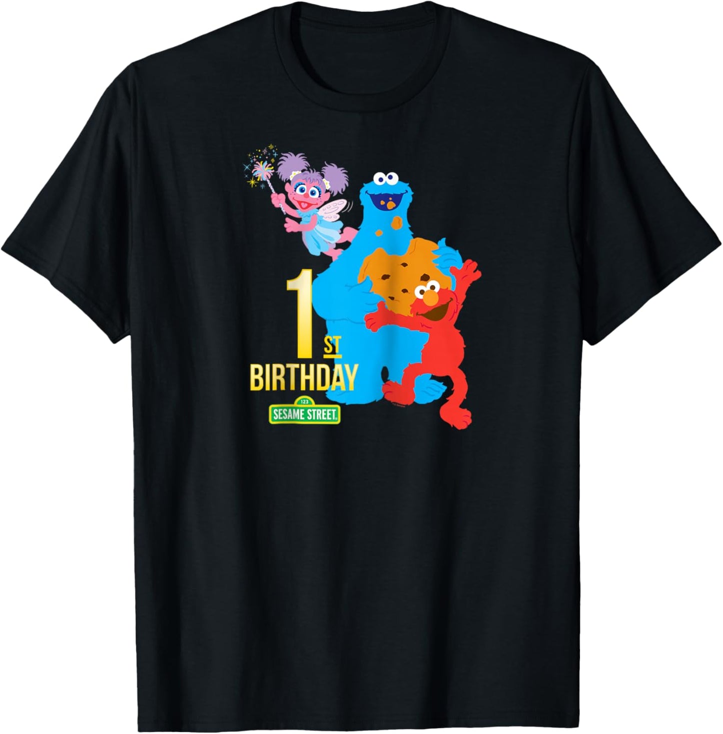 Sesame Street 1st Birthday Raglan Baseball T-Shirt - T-Shirt | Black