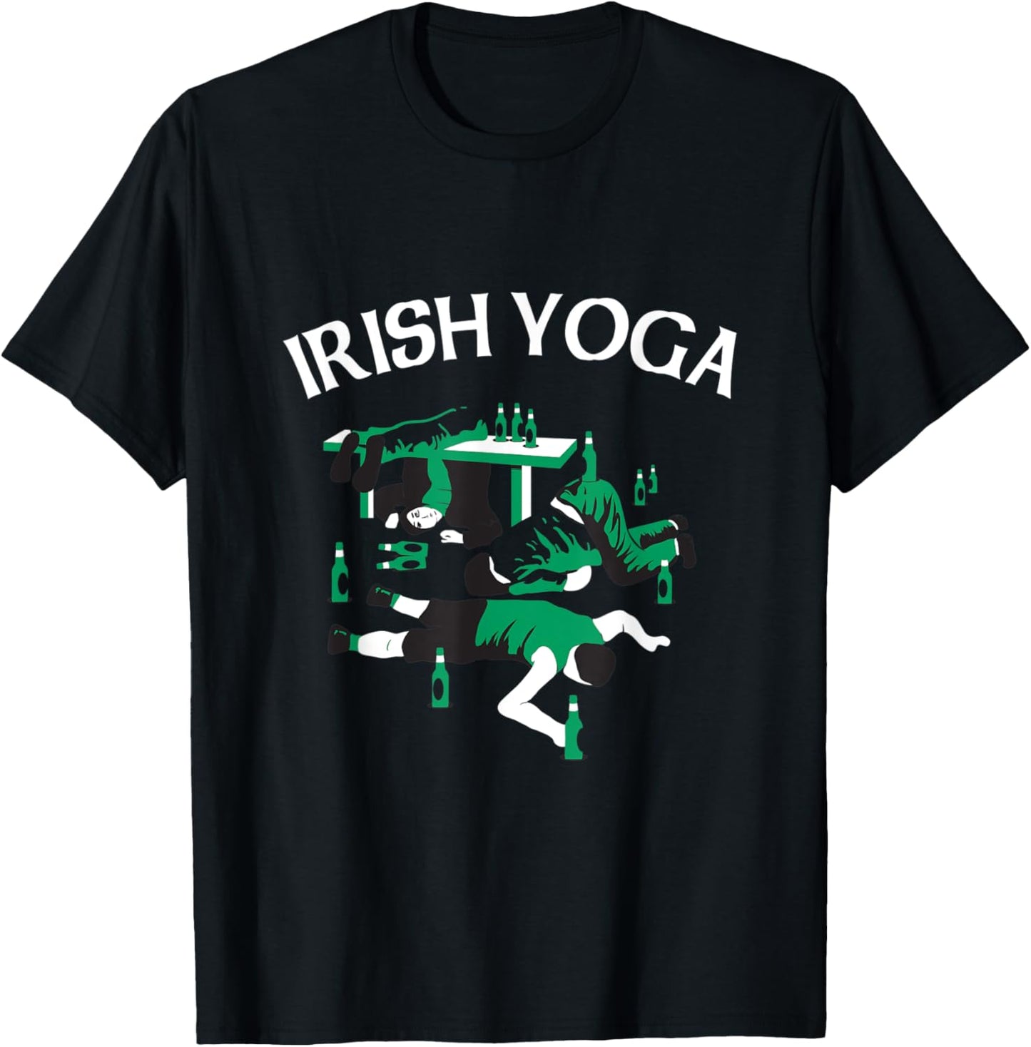 Irish Yoga Funny St. Patricks Day Drinking T-Shirt - T-Shirt | Black