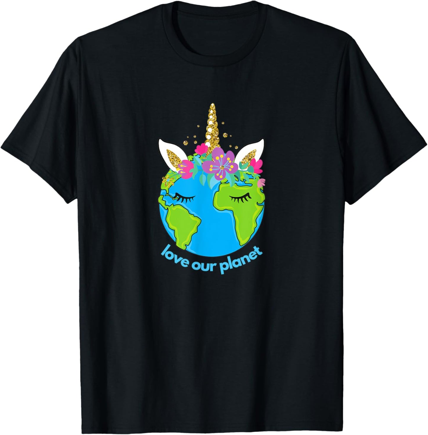 Earth Day 2021 Cute for Toddler Kids Unicorn Face Sleepy T-Shirt - T-Shirt | Black