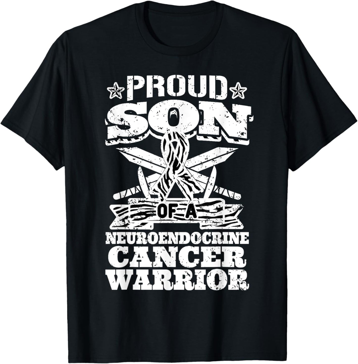 Proud Son Of A Neuroendocrine Cancer Warrior NET Awareness T-Shirt - T-Shirt | Black