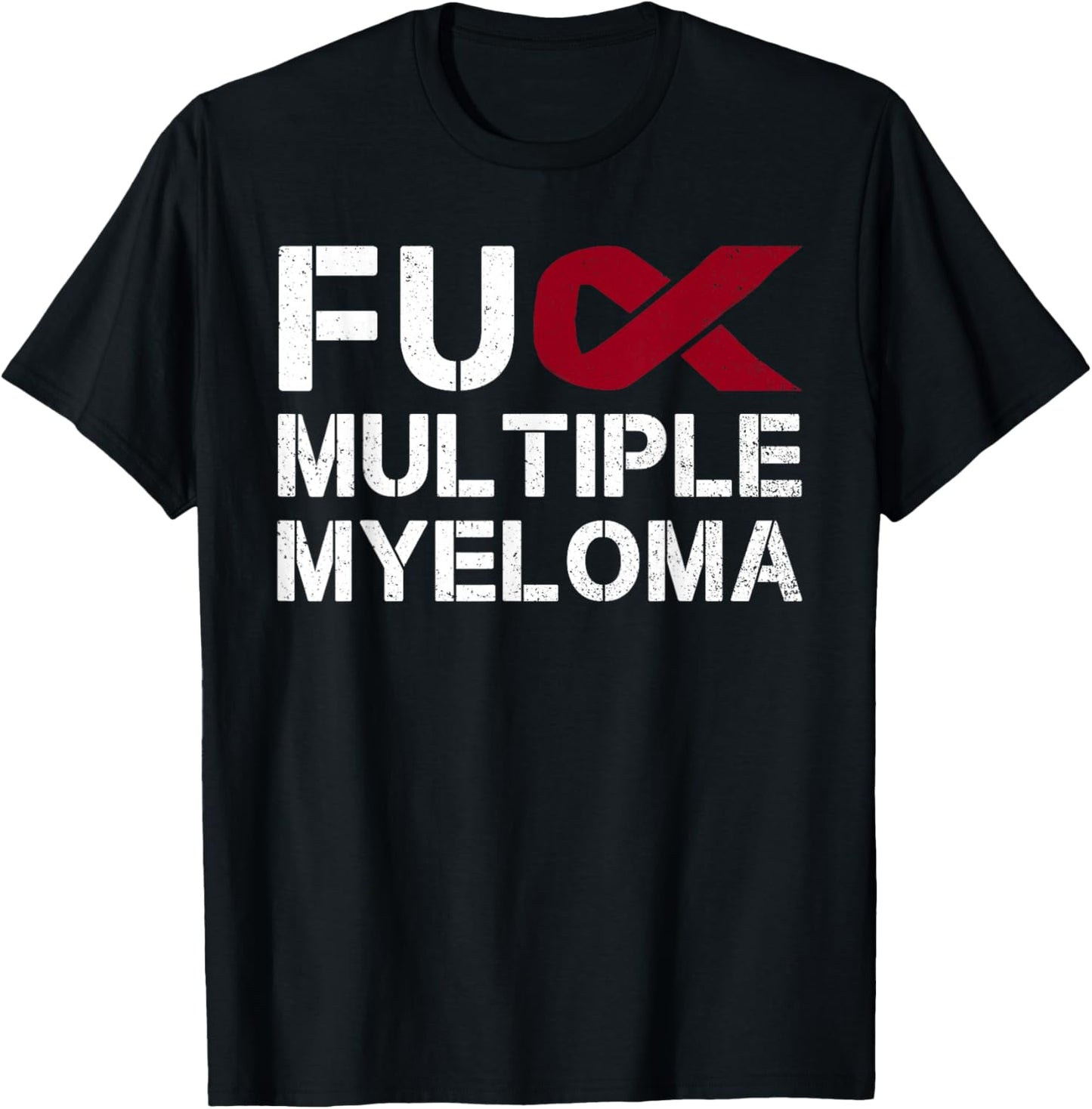 Fuck Multiple Myeloma Awareness Month Ribbon Warrior Fighter T-Shirt - T-Shirt | Black