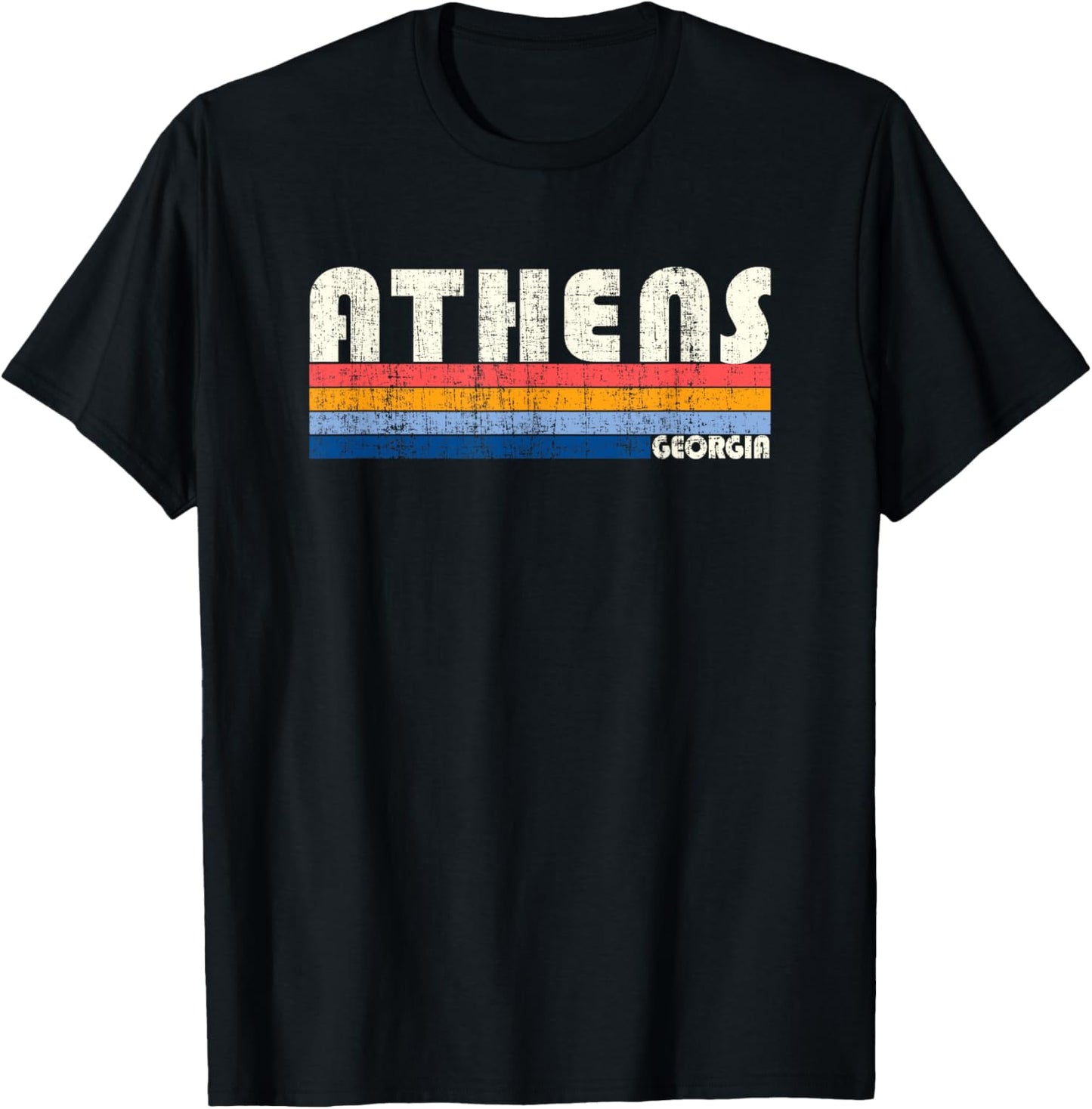 Retro Vintage 70s 80s Style Athens, GA T-Shirt - T-Shirt | Black
