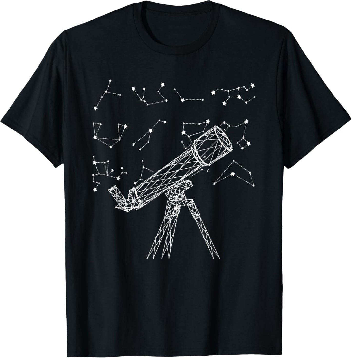Star Constellations Galaxy Telescope Outer Space Astronomy T-Shirt - T-Shirt | Black