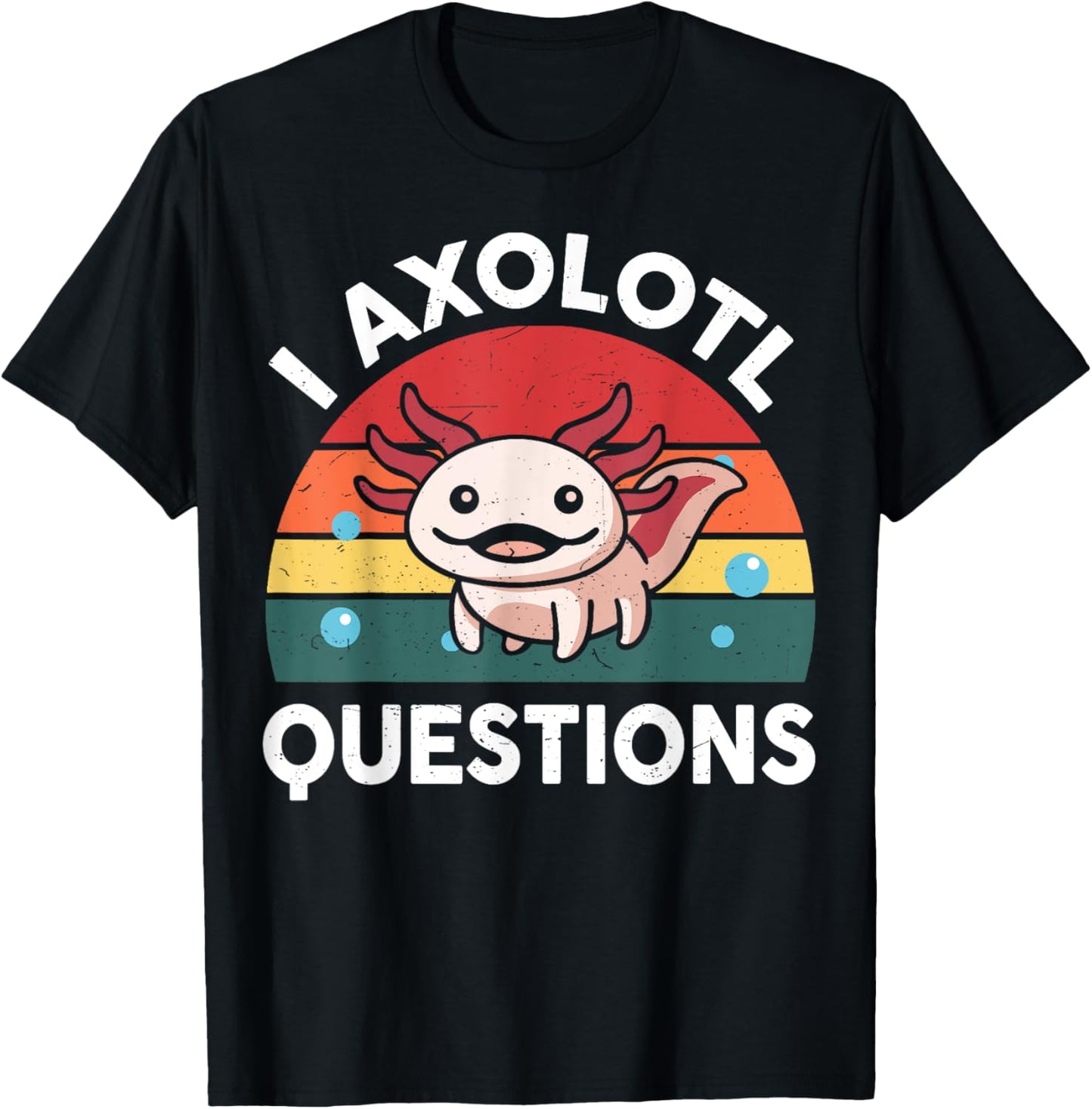 Axolotl-Shirt I Axolotl Questions Shirt Kids Cute Funny T-Shirt - T-Shirt | Black
