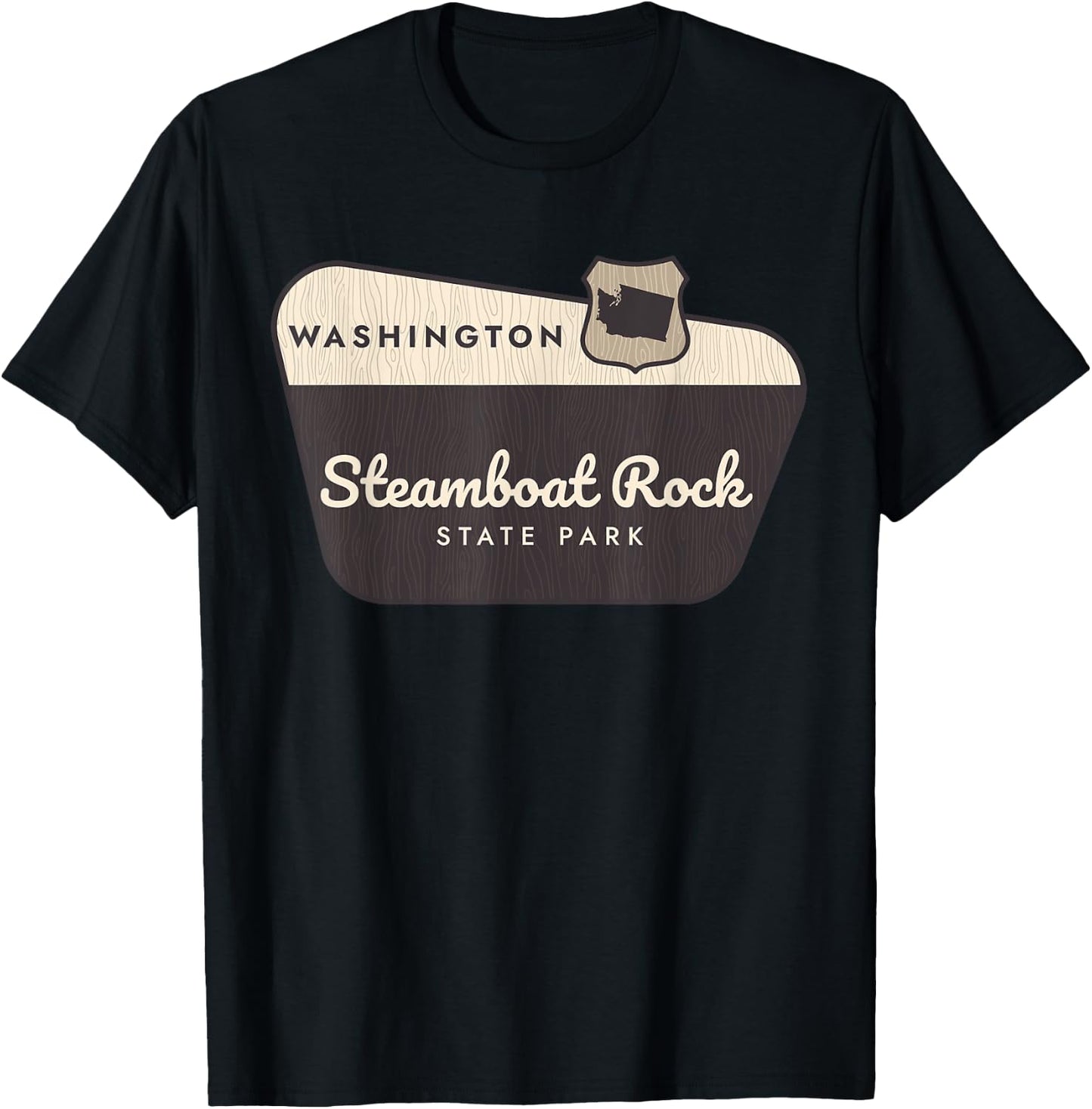 Steamboat Rock State Park Washington Welcome Sign Souvenir T-Shirt - T-Shirt | Black