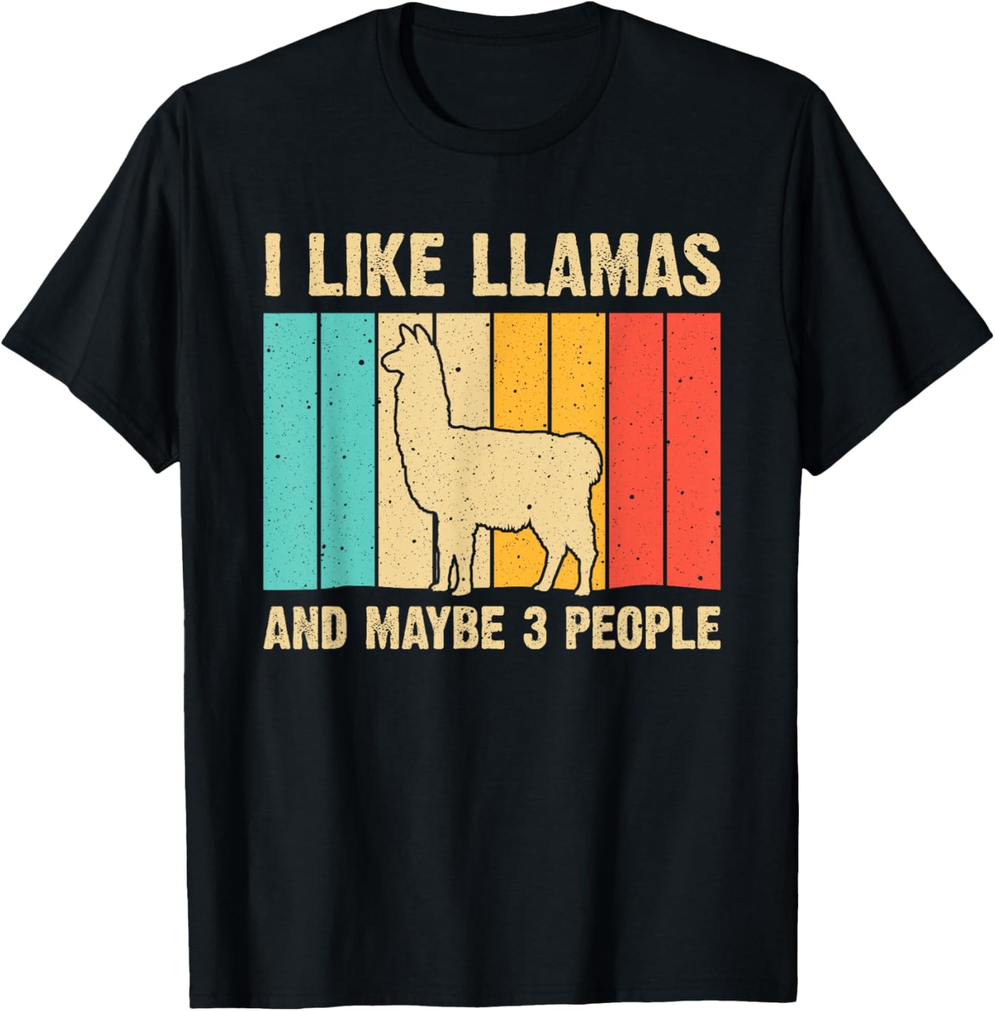 Funny Llama Design For Kids Men Women Alpaca Lover Farming T-Shirt - T-Shirt | Black