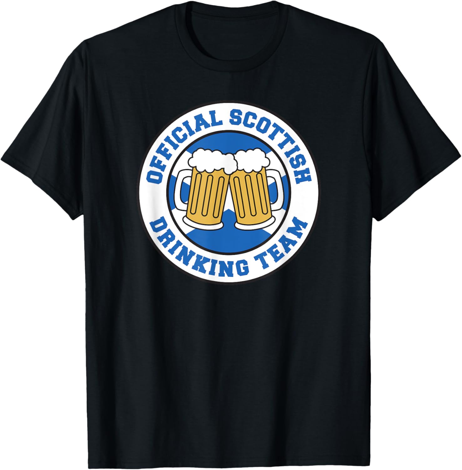 Official Scottish Drinking Team Flag of Scotland Beer Funny T-Shirt - T-Shirt | Black
