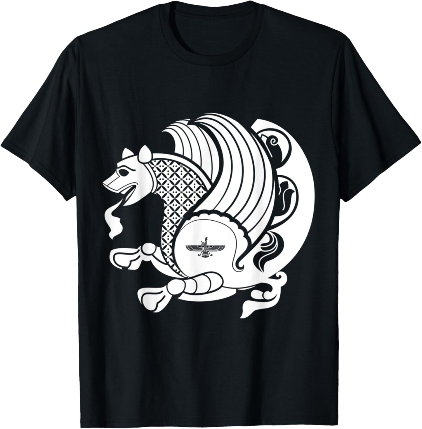 Persian Healing Simurgh Farvahar of Achaemenids & Sassanids T-Shirt - T-Shirt | Black