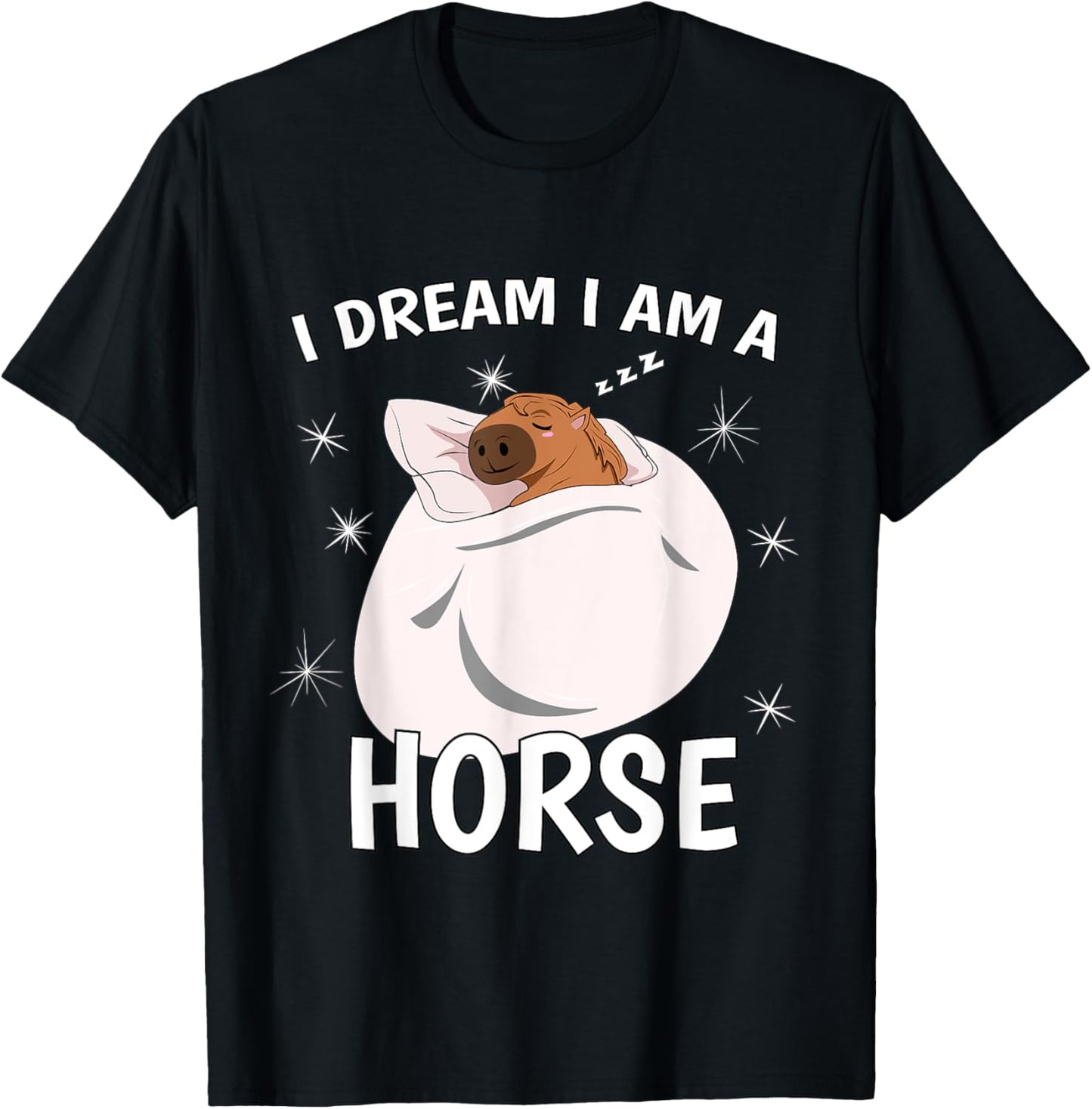 Sleeping Shirt PJ Pajama Top I Dream I Am A Horse T-Shirt - T-Shirt | Black