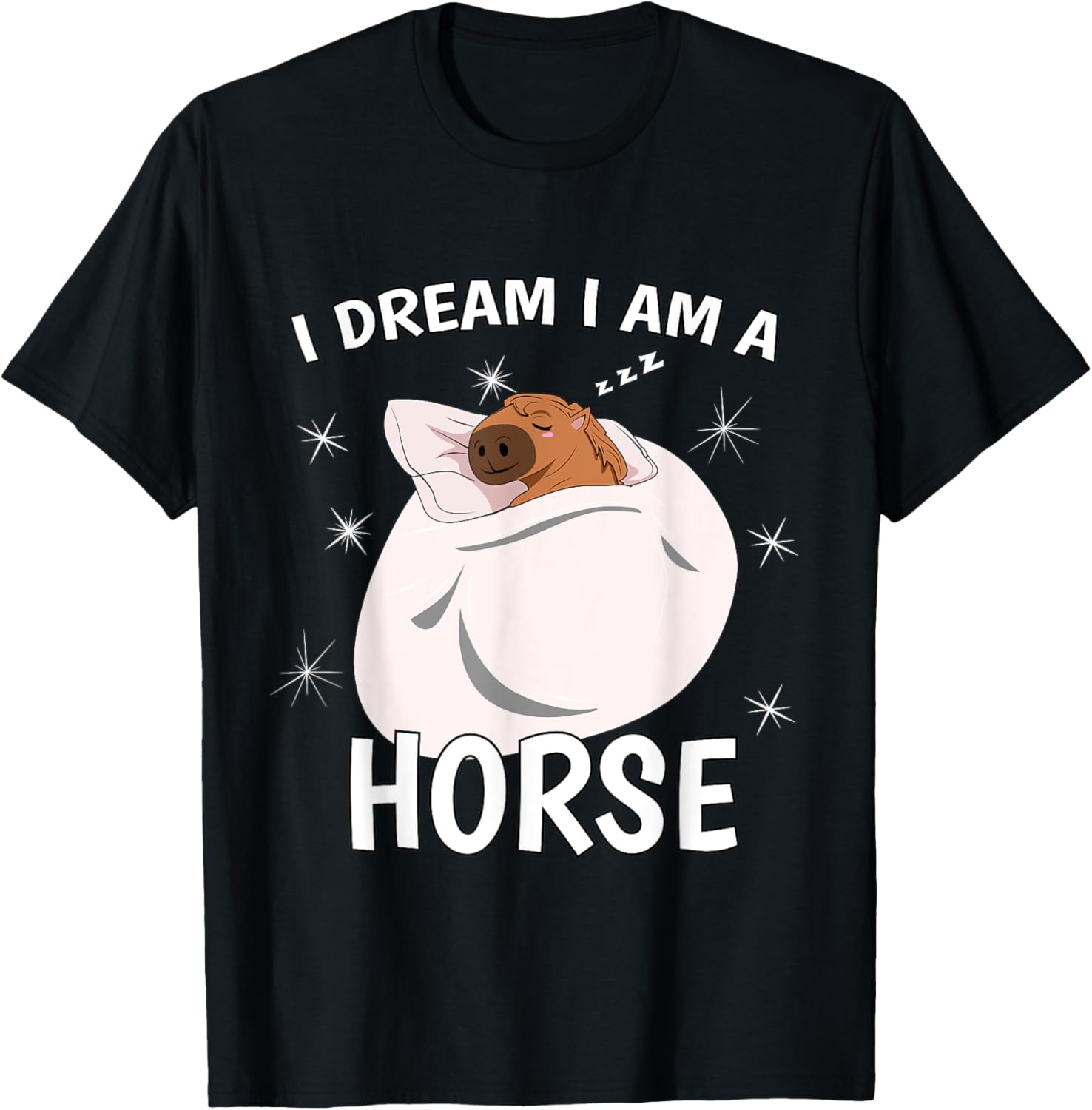 Sleeping Shirt PJ Pajama Top I Dream I Am A Horse T-Shirt - T-Shirt | Black