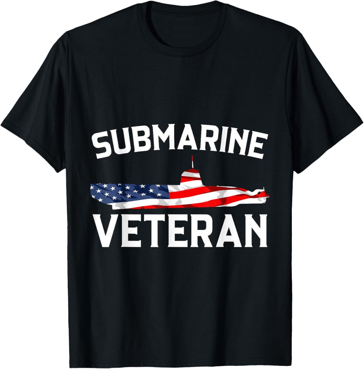 Submarine Veteran USA Flag Nautical Submariner Underwater T-Shirt - T-Shirt | Black