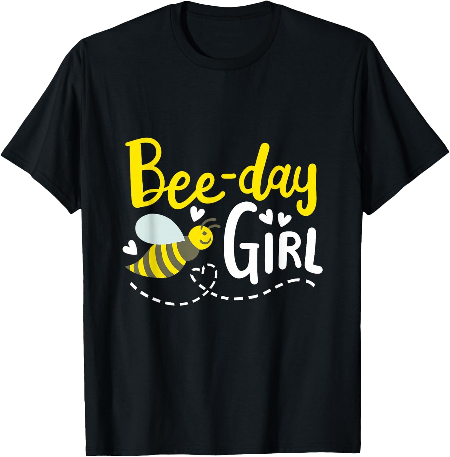 Bee-Day Girl Cute Bee Birthday Party Matching Family Kids T-Shirt - T-Shirt | Black