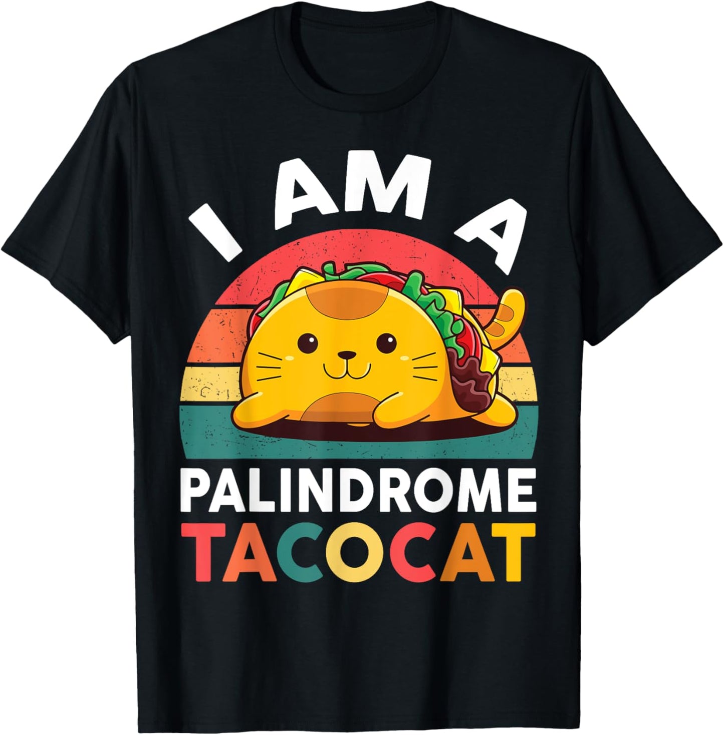 Cat Taco-Shirt Kids Youth Boy Girl I'm A Palindrome Taco-Cat T-Shirt - T-Shirt | Black