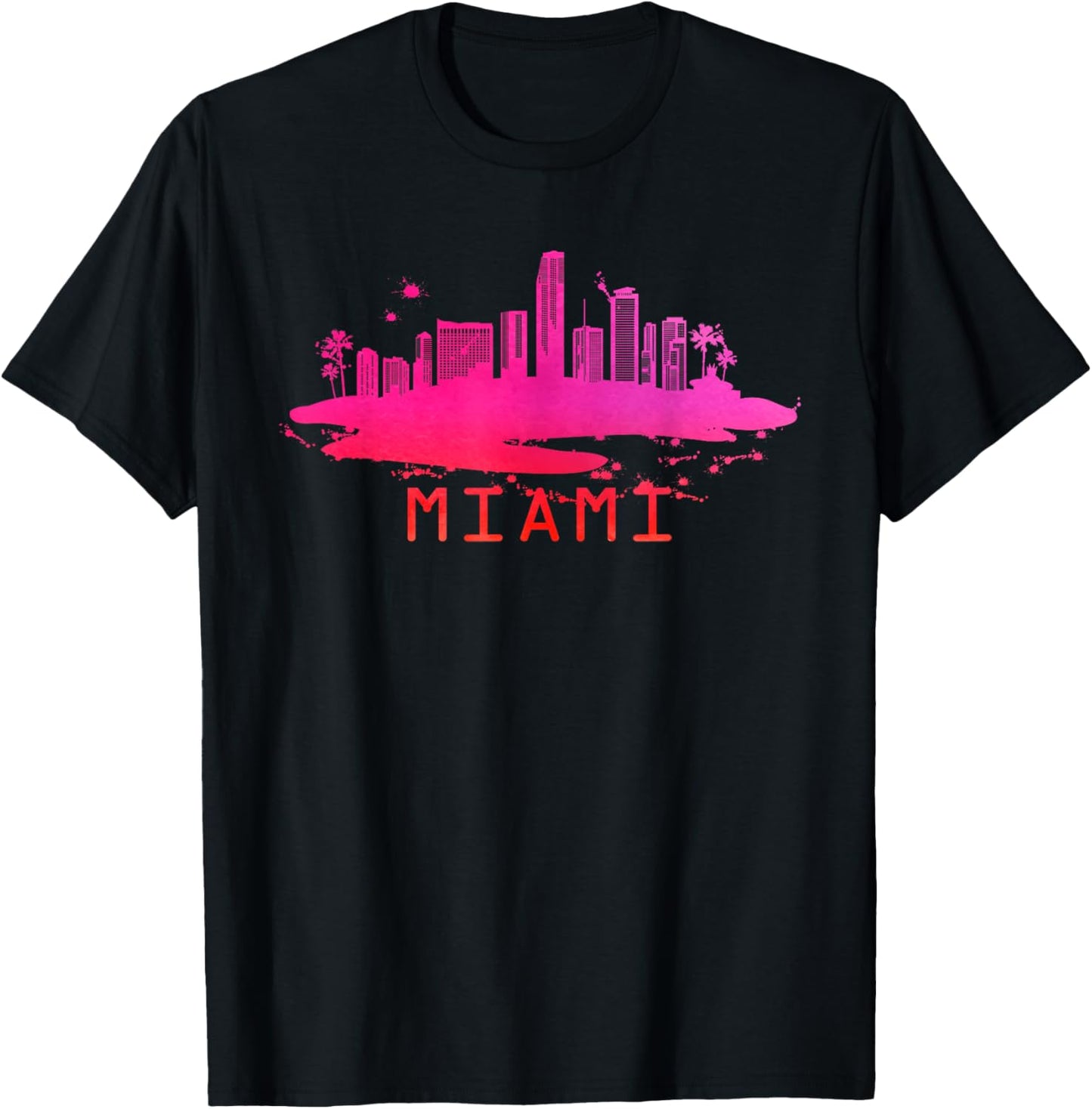 Modern Miami Cityscape Souvenir - Miami Skyline T-Shirt - T-Shirt | Black