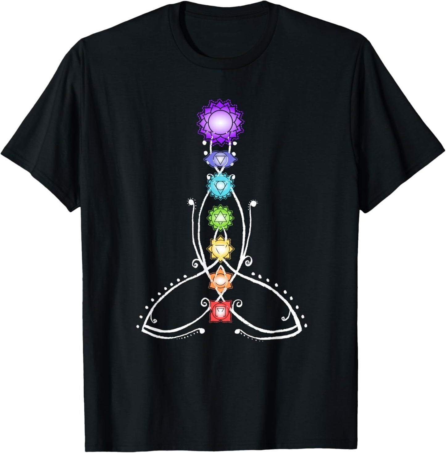 Yoga Meditation Spiritual Body Energy Centres Chakra T-Shirt - T-Shirt | Black
