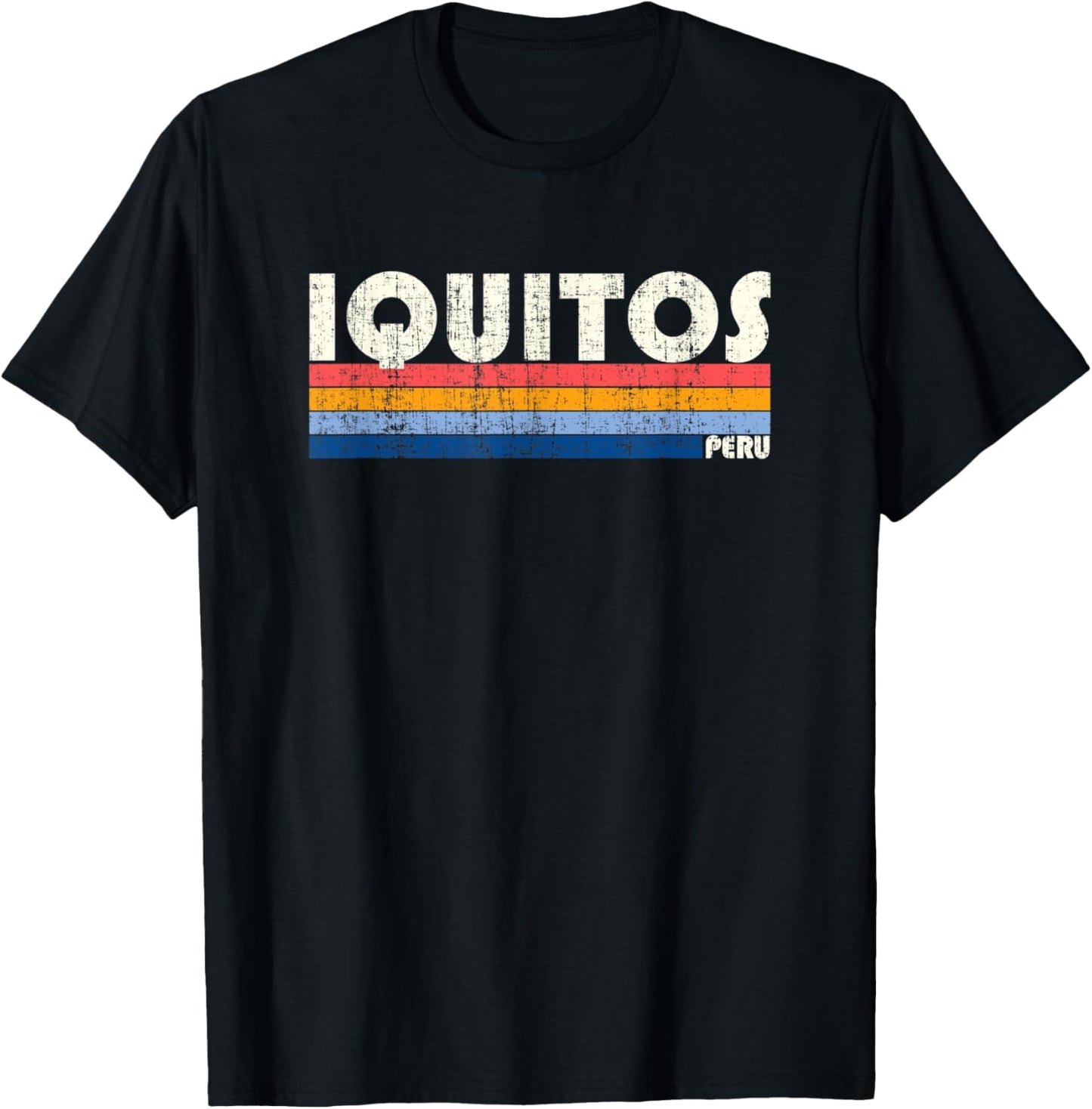 Retro Vintage 70s 80s Style Iquitos, Peru T-Shirt - T-Shirt | Black