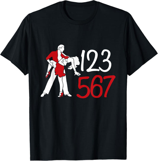 123 567 Salsa Latin Salsa Dance T-Shirt - T-Shirt | Black