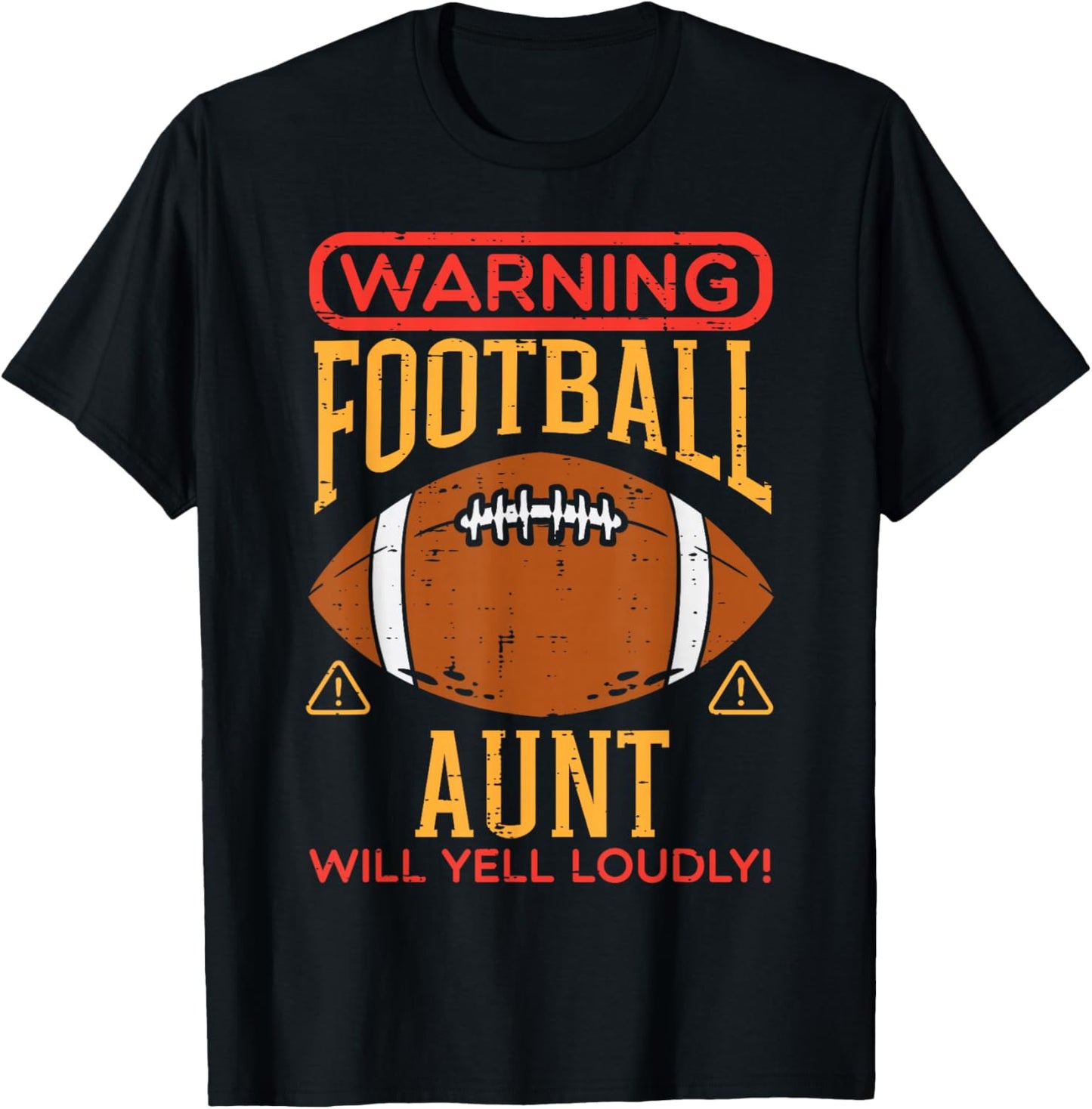 Warning American Football Aunt Yell Funny Family Matching T-Shirt - T-Shirt | Black