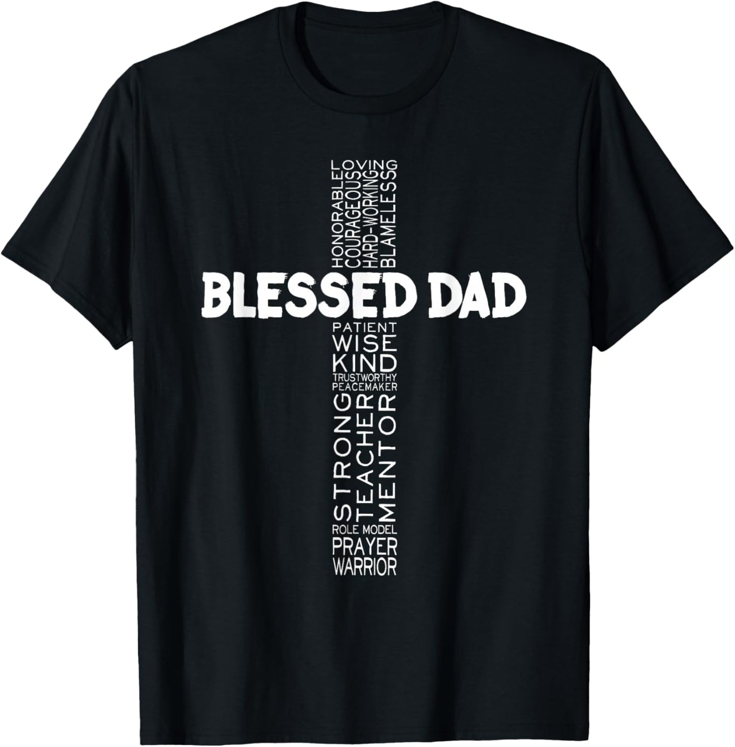 Father's Day Gift Dad Husband Blessed Dad Christian T-Shirt - T-Shirt | Black