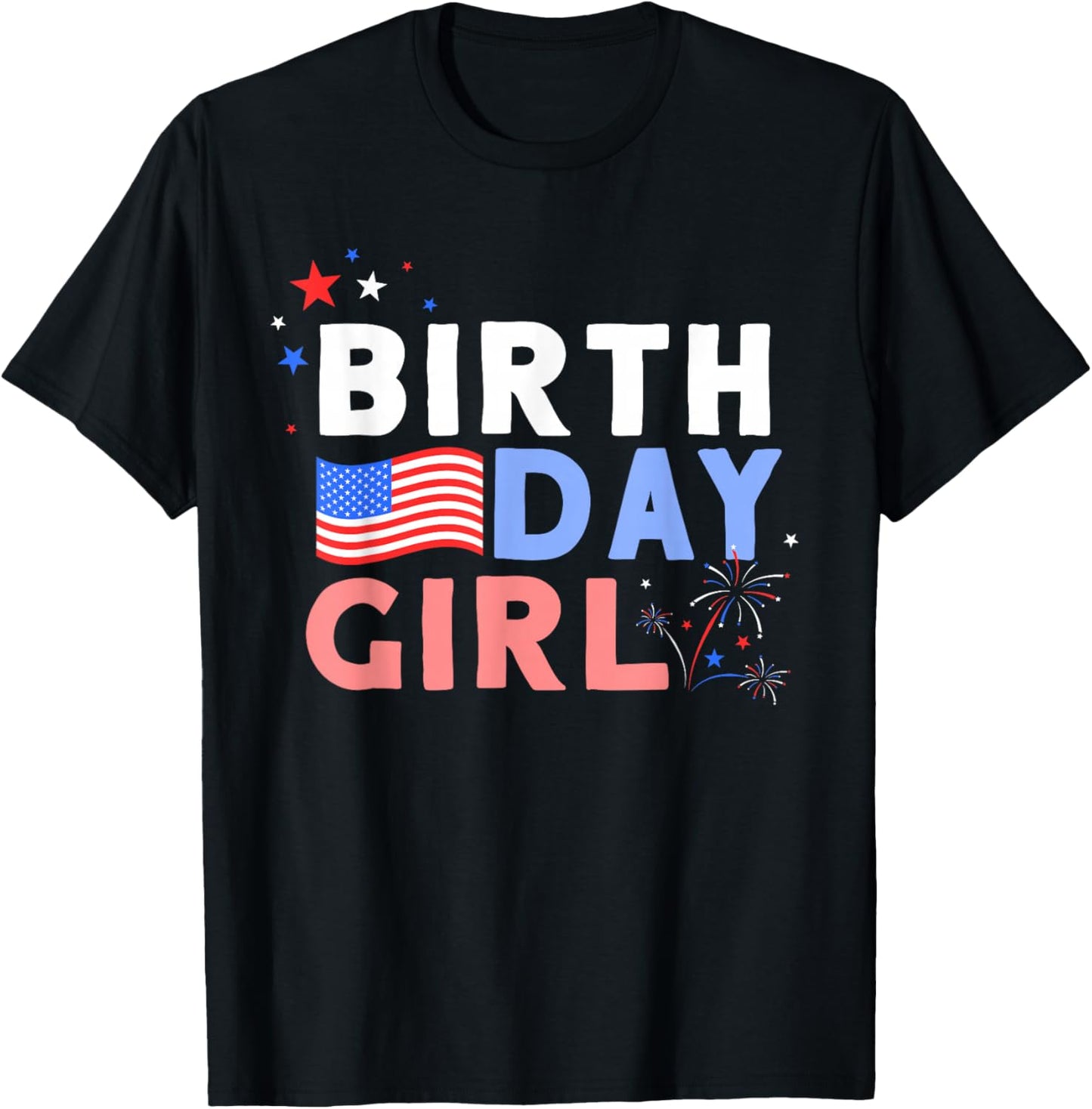 Cute It's My Birthday 4th of July Design T-Shirt - T-Shirt | Black