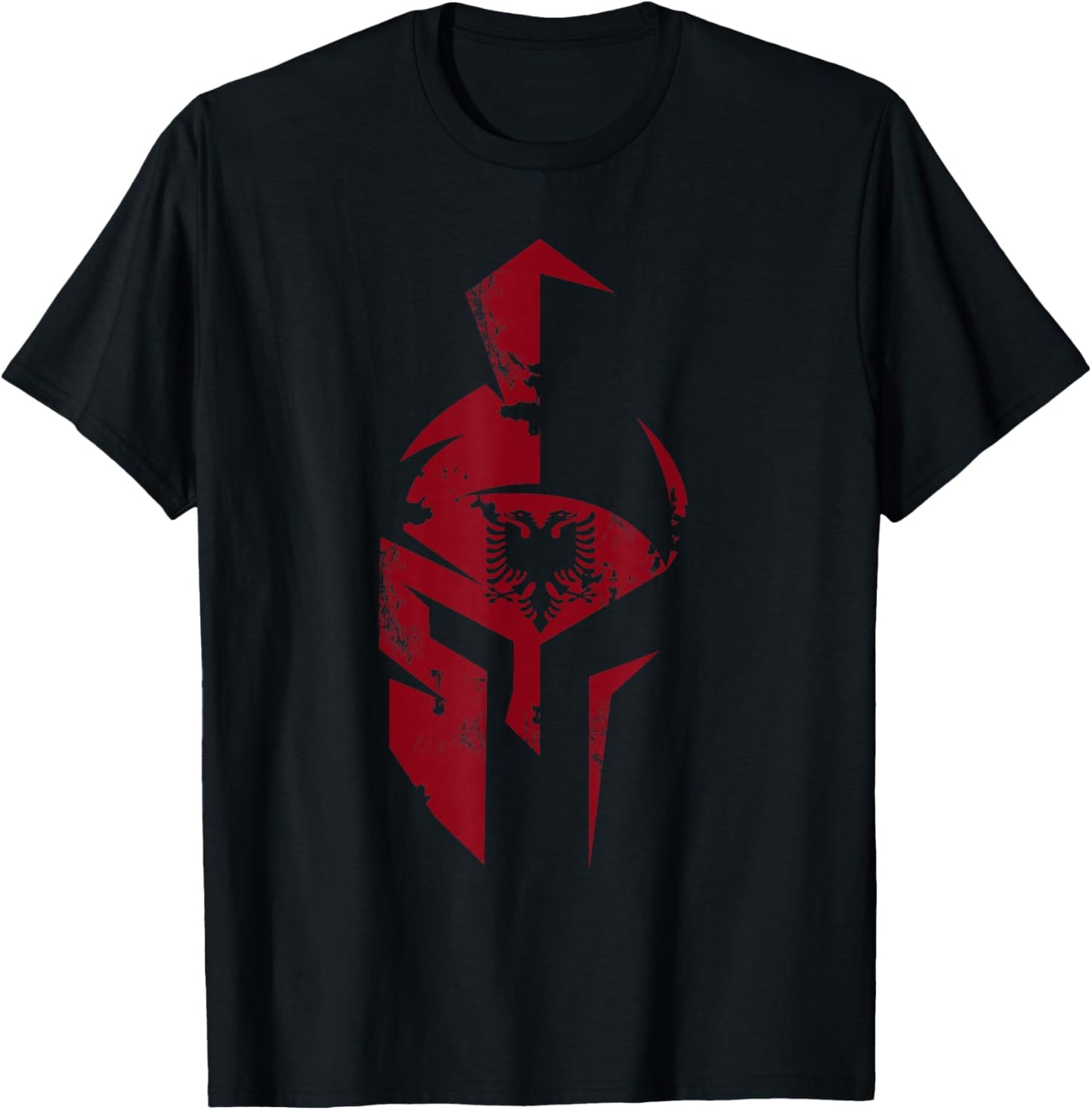 Albanian Flag Warrior Shqip Shqiponja Albanian Eagle T-Shirt - T-Shirt | Black