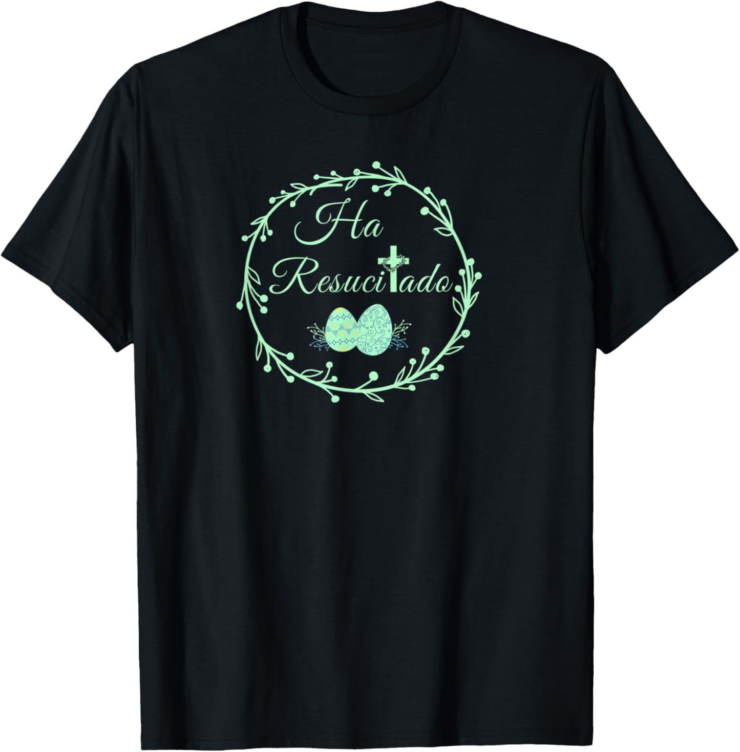 He Is Risen Spanish Ha Resucitado Happy Easter Jesus Cross T-Shirt - T-Shirt | Black