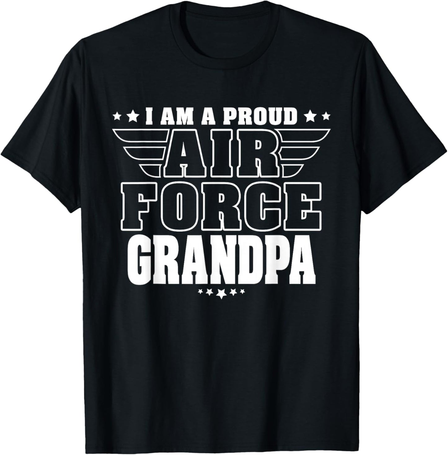 Proud Air Force Grandpa Patriotic Pride Military Grandfather T-Shirt - T-Shirt | Black