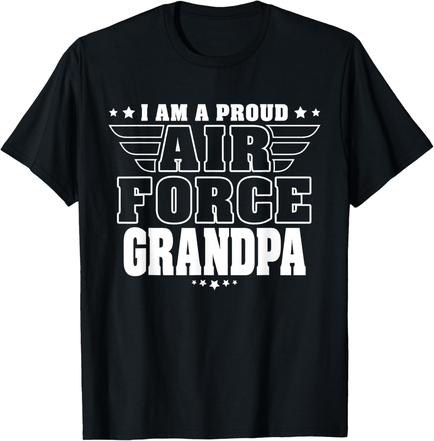 Proud Air Force Grandpa Patriotic Pride Military Grandfather T-Shirt - T-Shirt | Black