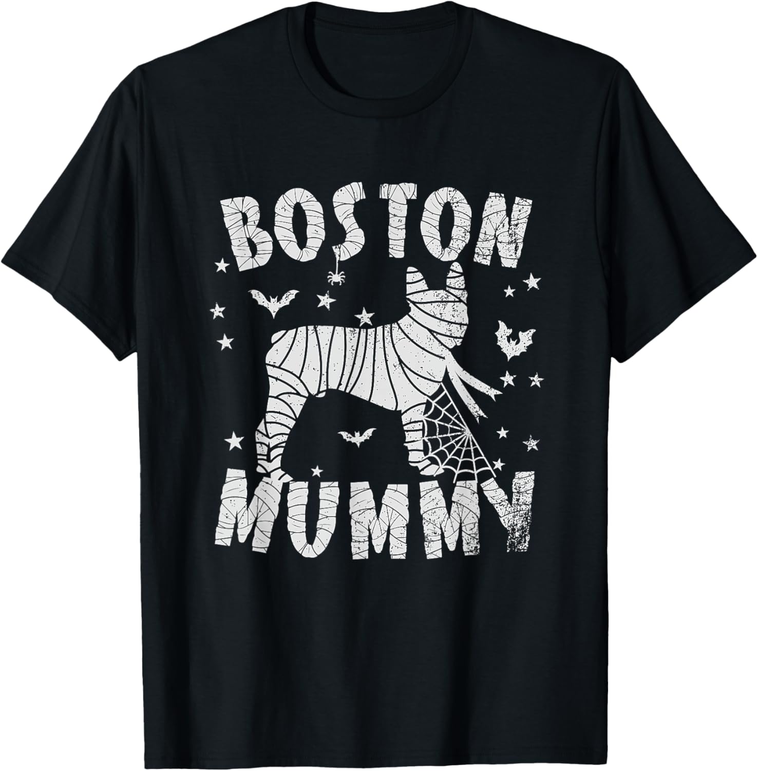 Boston Terrier Mummy - Halloween T-Shirt - T-Shirt | Black