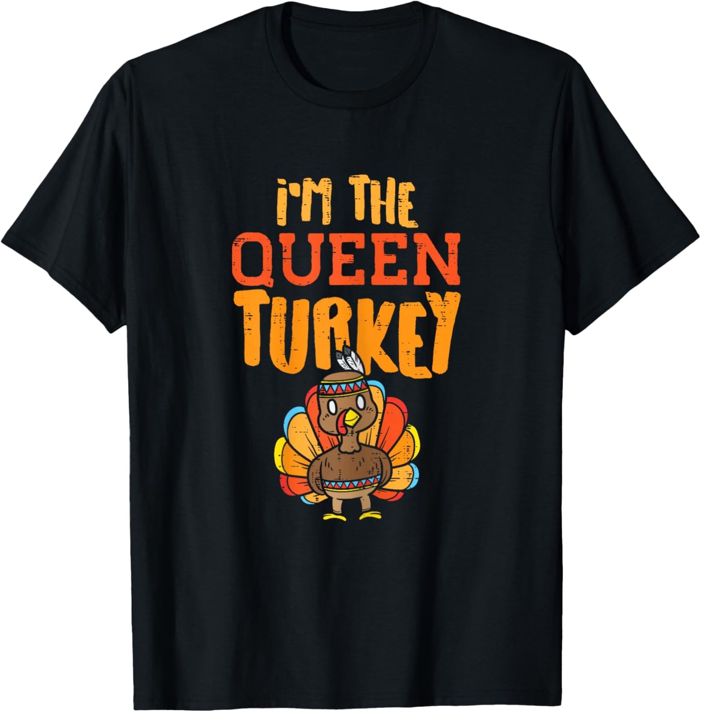 In The Queen Turkey Matching Thanksgiving Day Family Mum T-Shirt - T-Shirt | Black