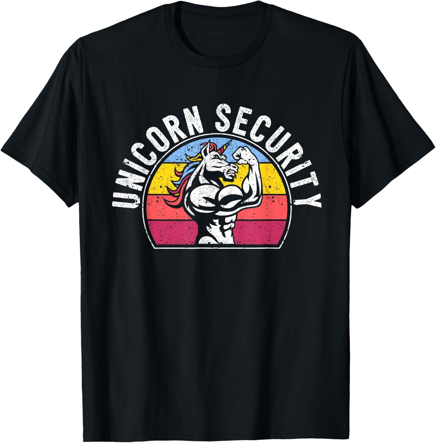 Unicorn Security Funny Costume Police Safety Guard Unicorns T-Shirt - T-Shirt | Black