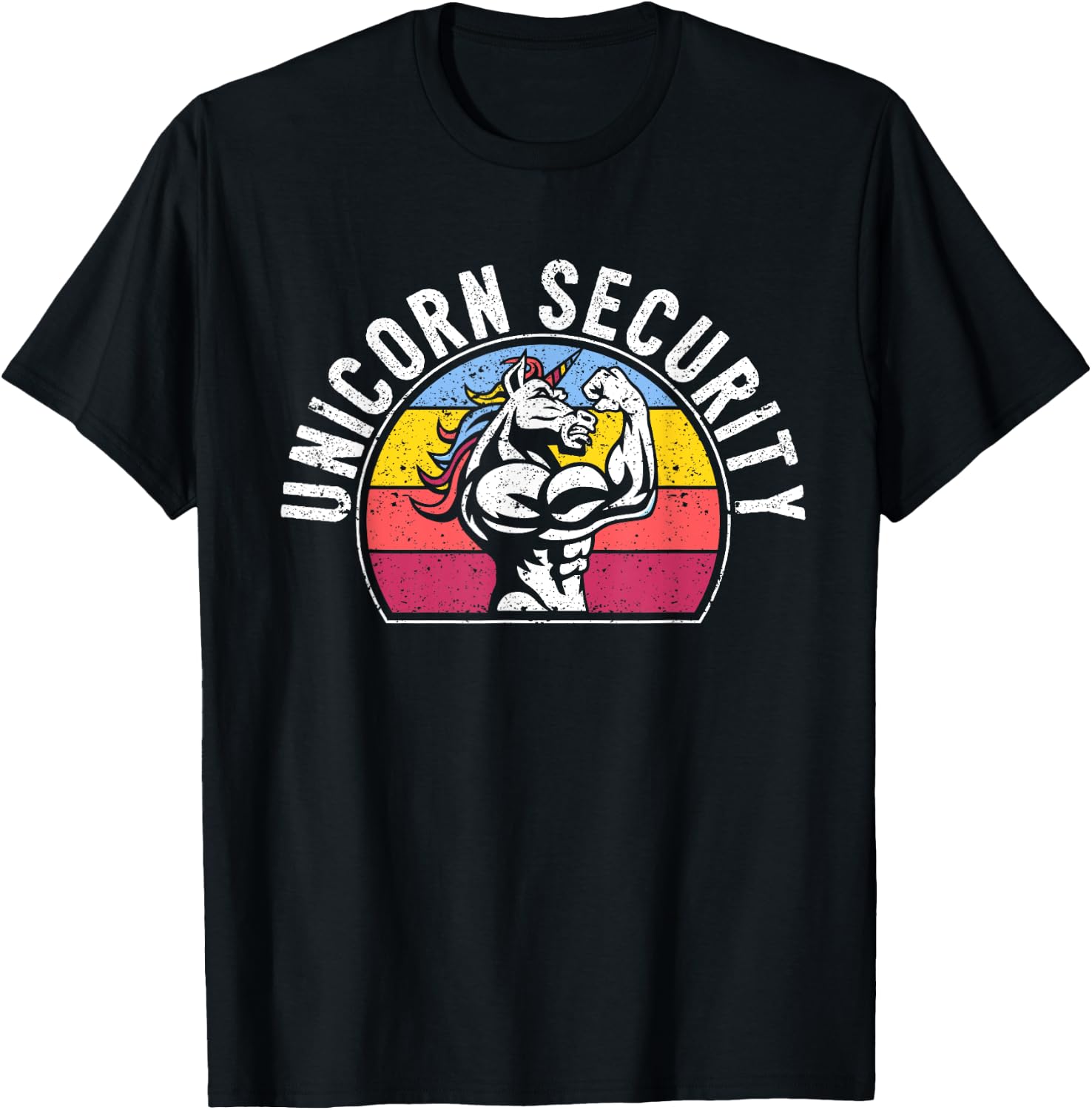 Unicorn Security Funny Costume Police Safety Guard Unicorns T-Shirt - T-Shirt | Black