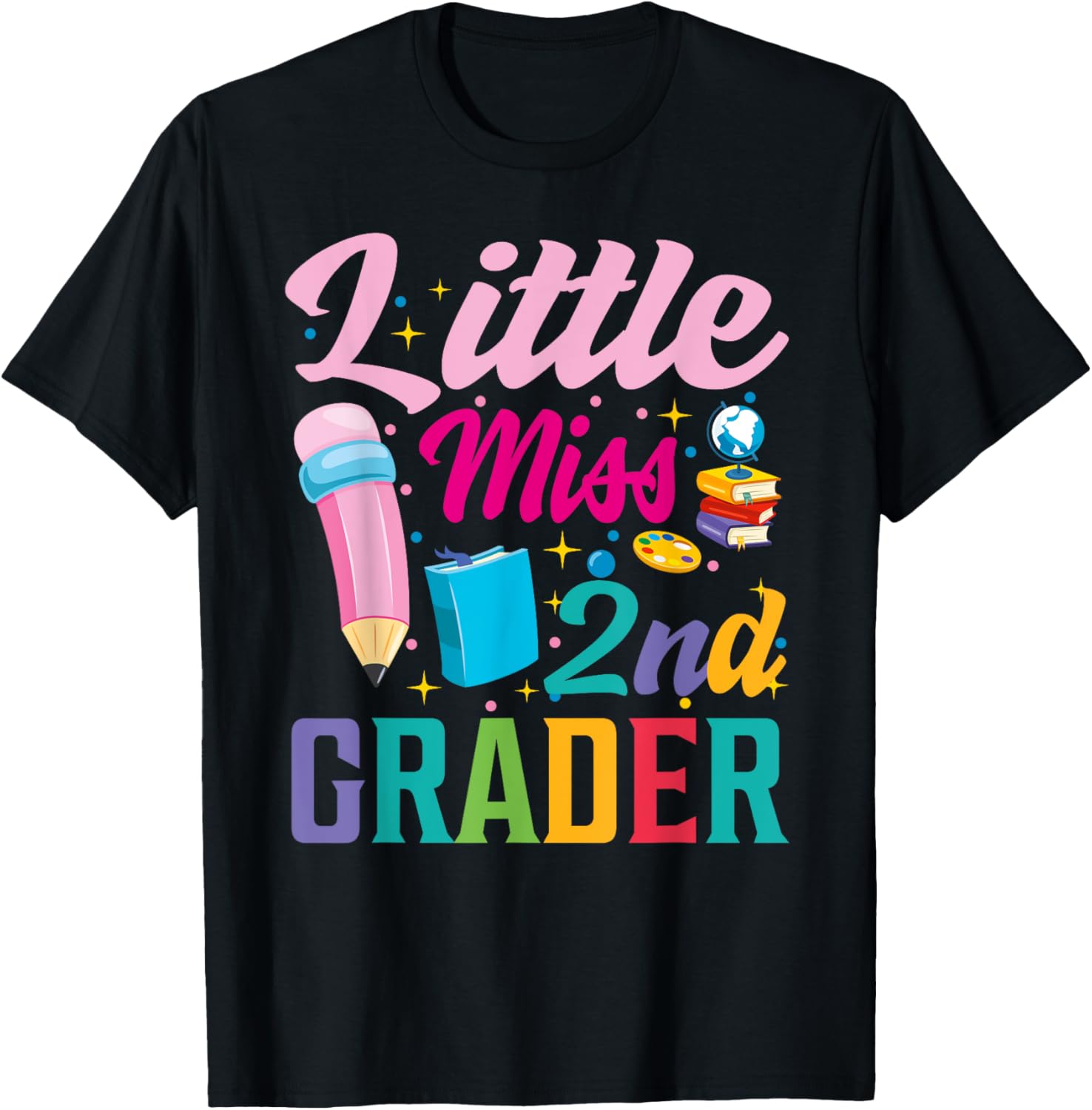little miss 2nd Grade Grader girls 1st day back to school T-Shirt - T-Shirt | Black