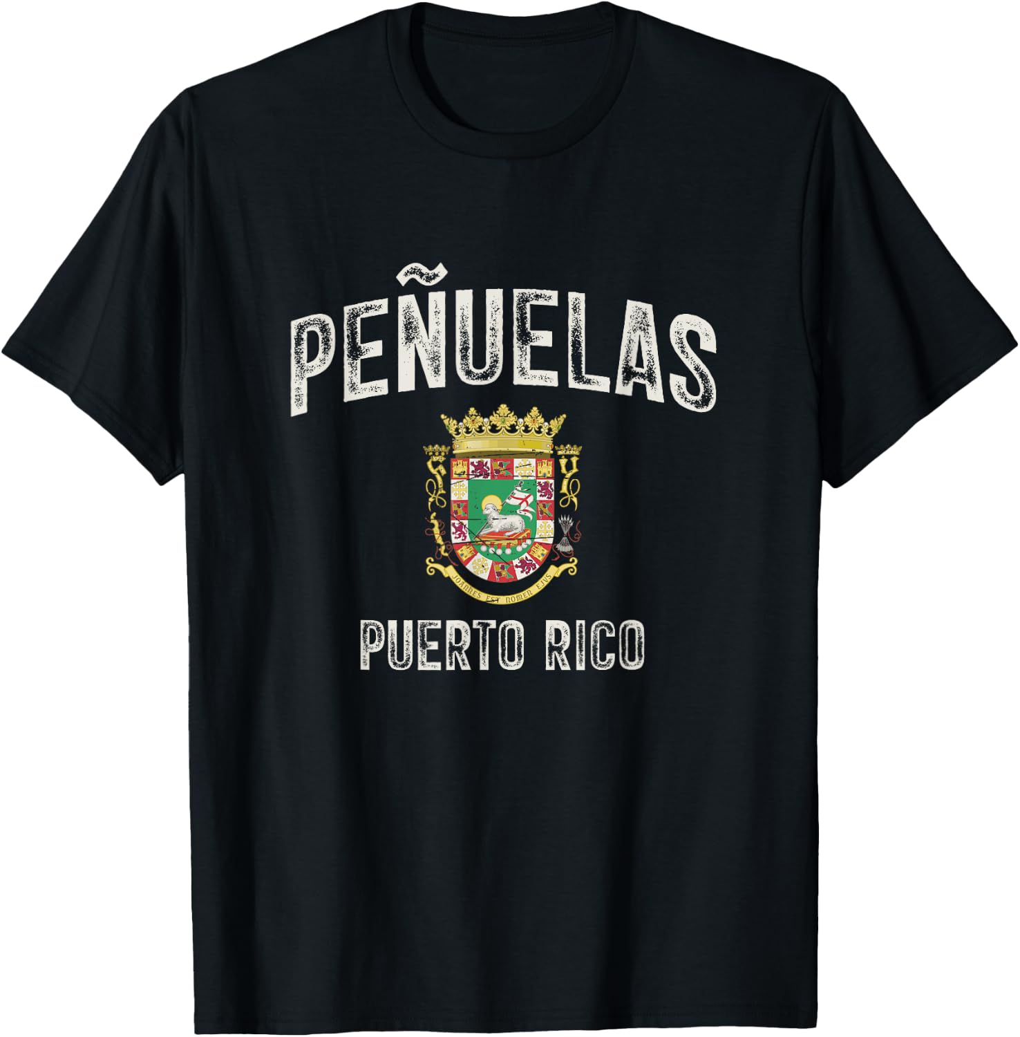 Peñuelas City in Puerto Rico, Puerto Rico Armorial T-Shirt - T-Shirt | Black