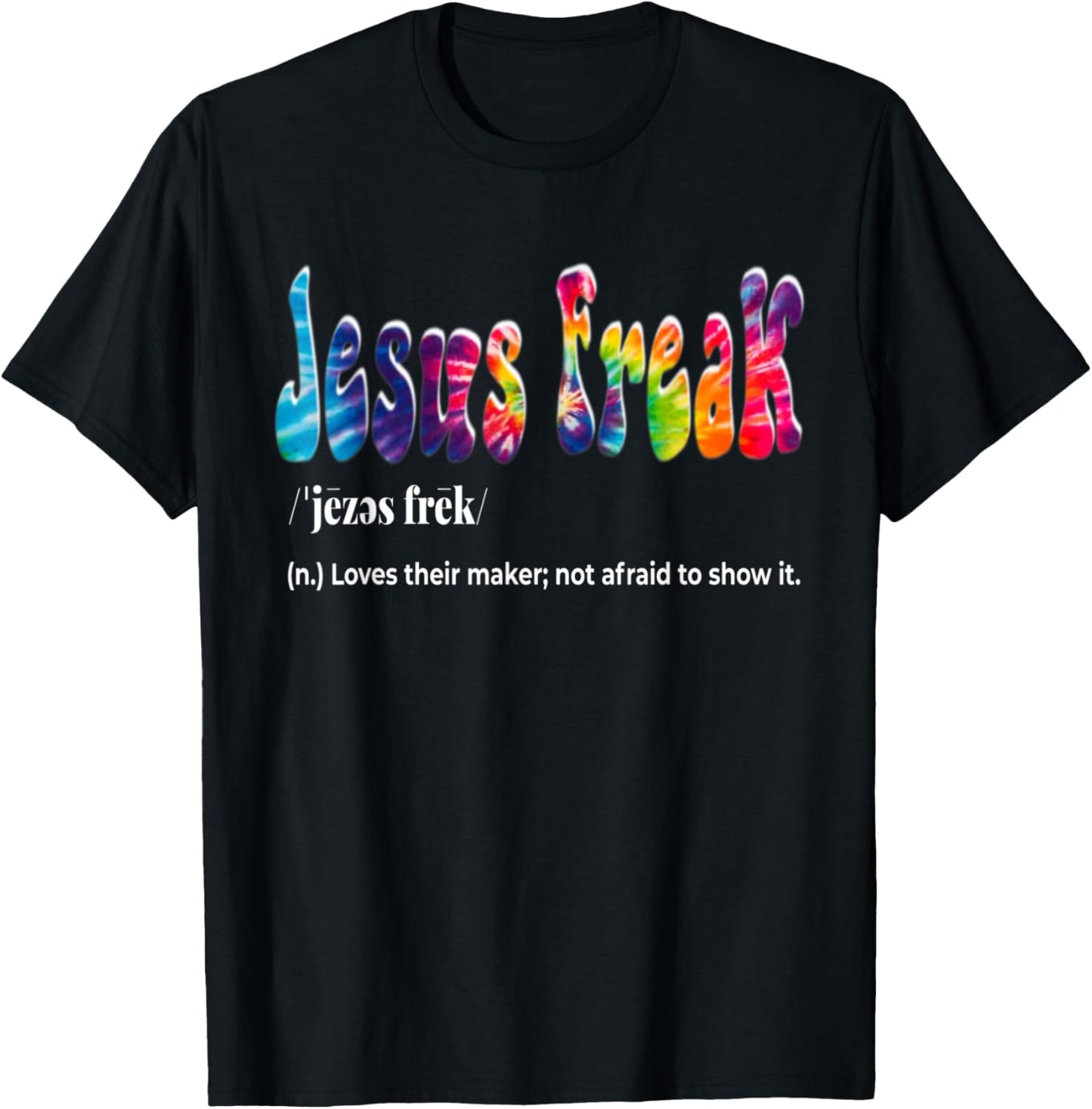 Jesus Freak Funny Christian Calligraphy Faith In God T-Shirt - T-Shirt | Black