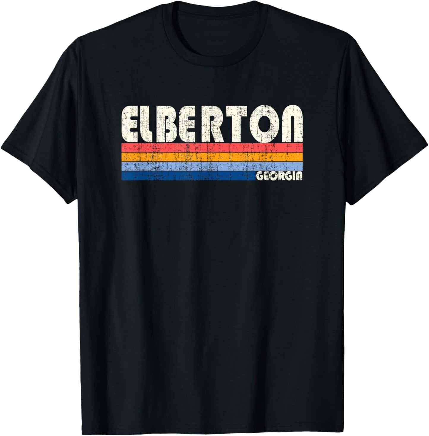Retro Vintage 70s 80s Style Elberton, GA T-Shirt - T-Shirt | Black
