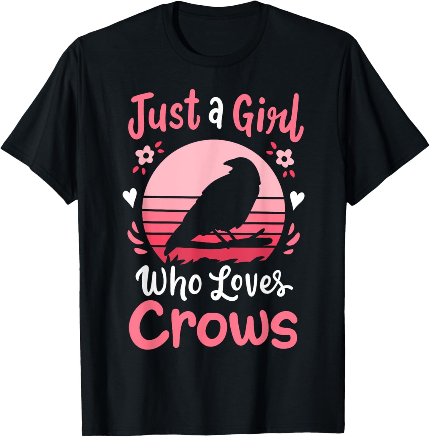 Crow Just a Girl Who Loves Crows T-Shirt - T-Shirt | Black