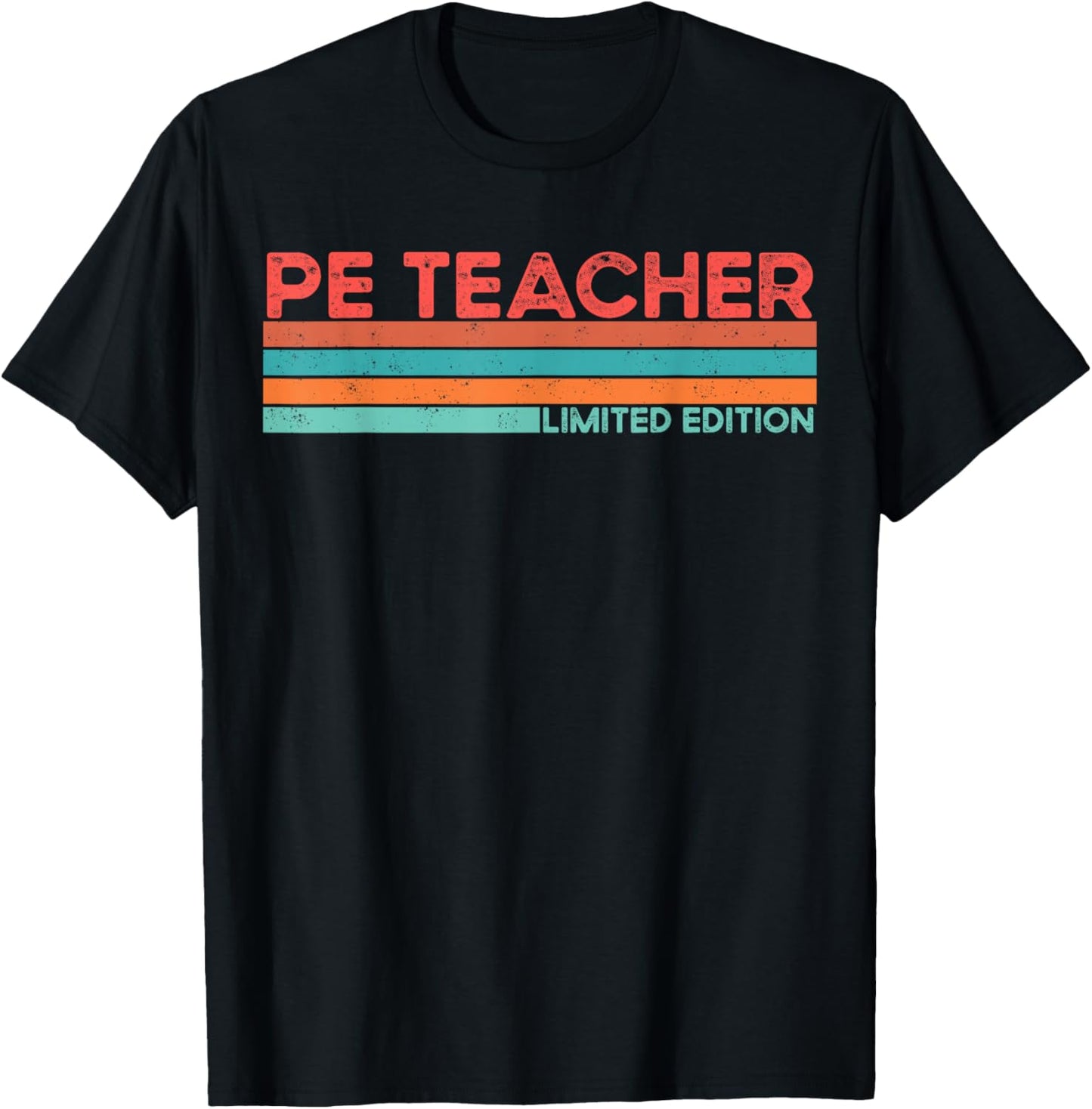 PE TEACHER Retro Job Title Profession Birthday Worker Idea T-Shirt - T-Shirt | Black