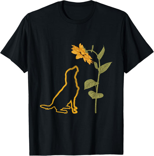 Labrador Retriever Sunflower Dog Puppy Doggie Pet Lover Women Kids T-Shirt - T-Shirt | Black