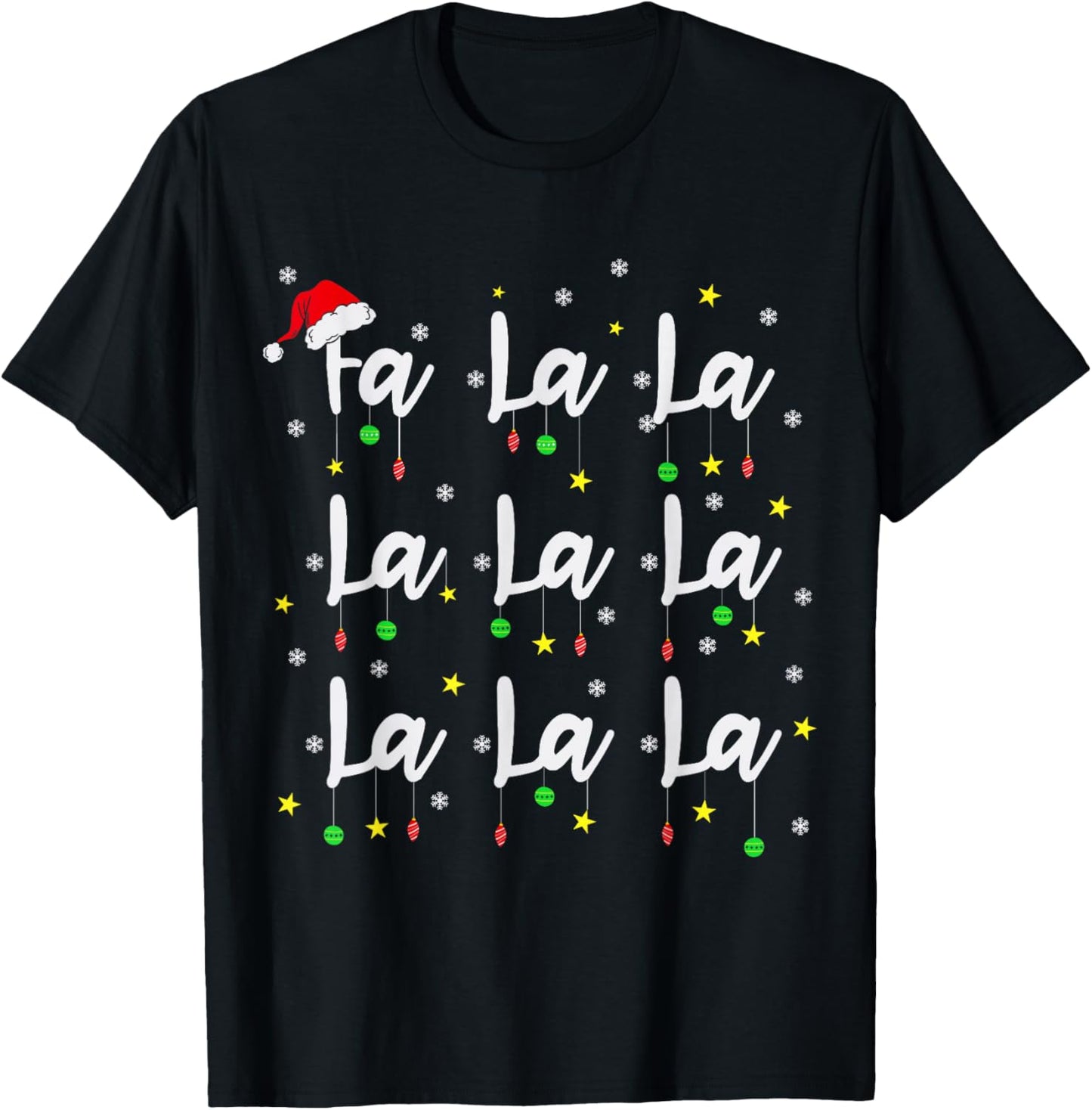 Santa Fa La 8 Fa La La La Christmas Funny Xmas Men Women Kid T-Shirt - T-Shirt | Black